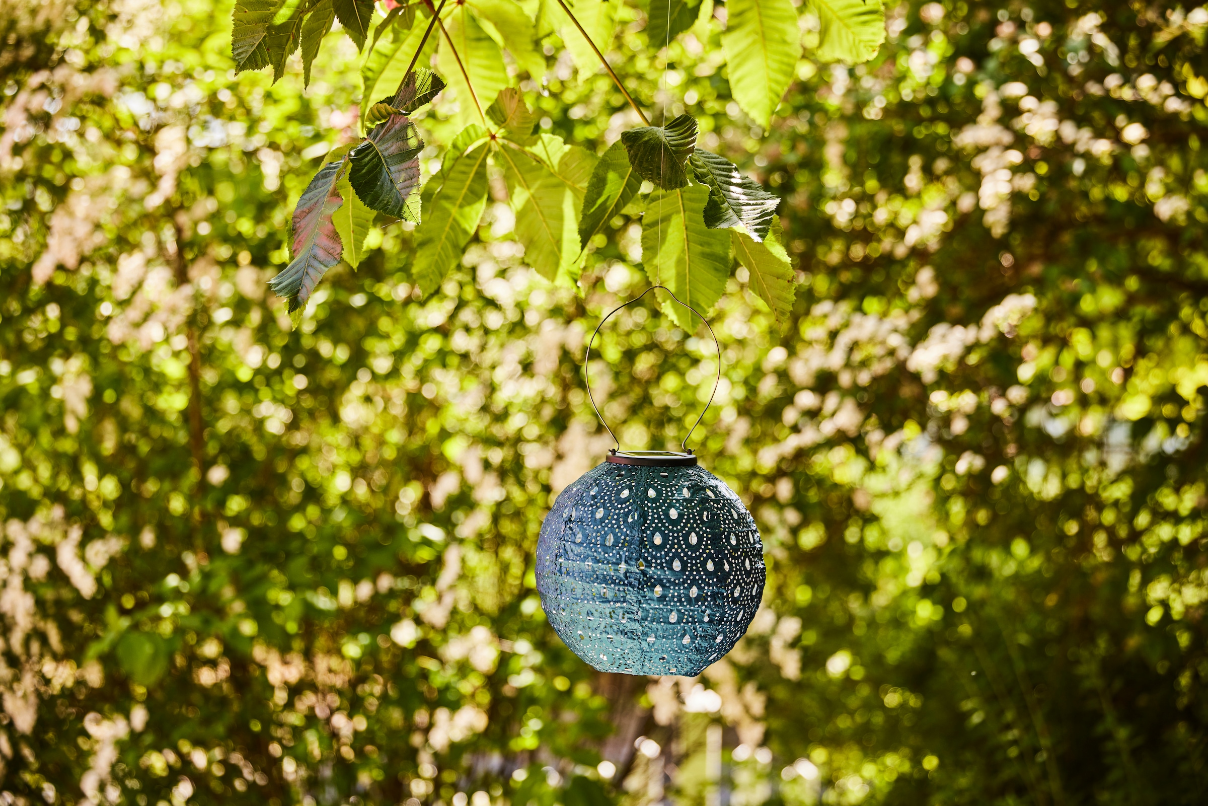 Pauleen LED Solarleuchte »Sunshine Charm Lampion Solar blau Tyvek Vlies«, 1 flammig, Laterne