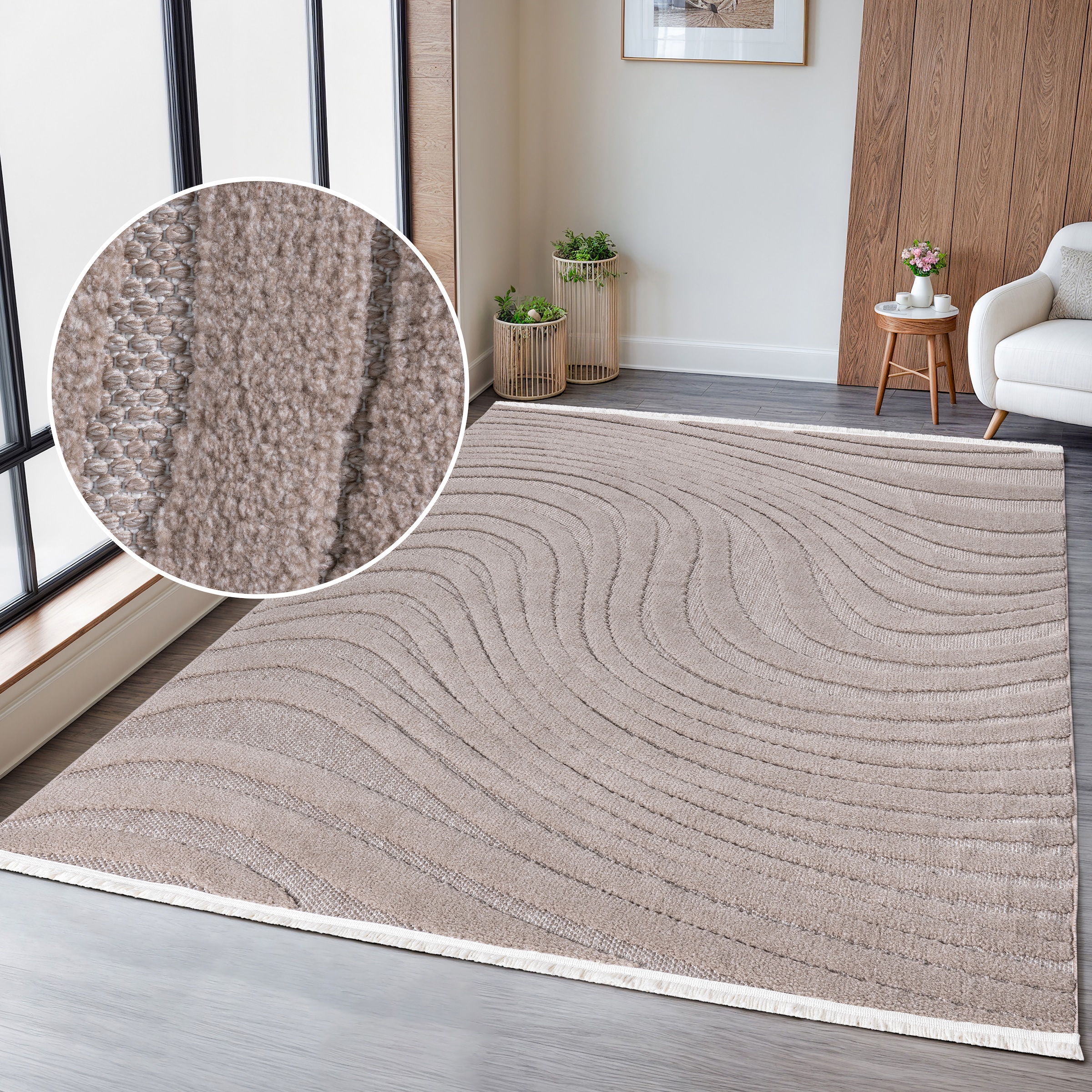 OTTO home Teppich "Samelia mit Fransen, Balkon, Camping" rechteckig 6 mm Hö günstig online kaufen