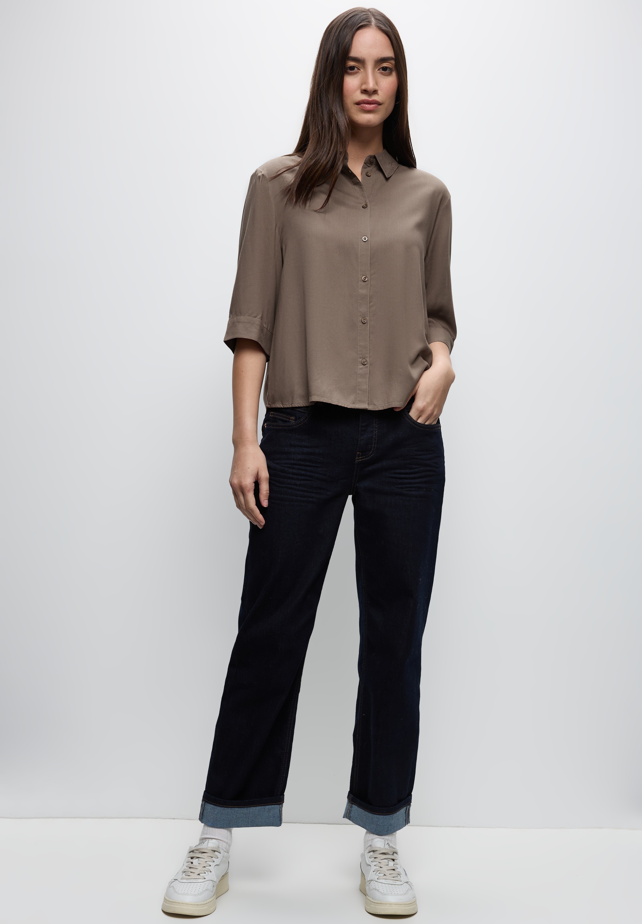 STREET ONE Hemdbluse mit 3/4 Ärmeln