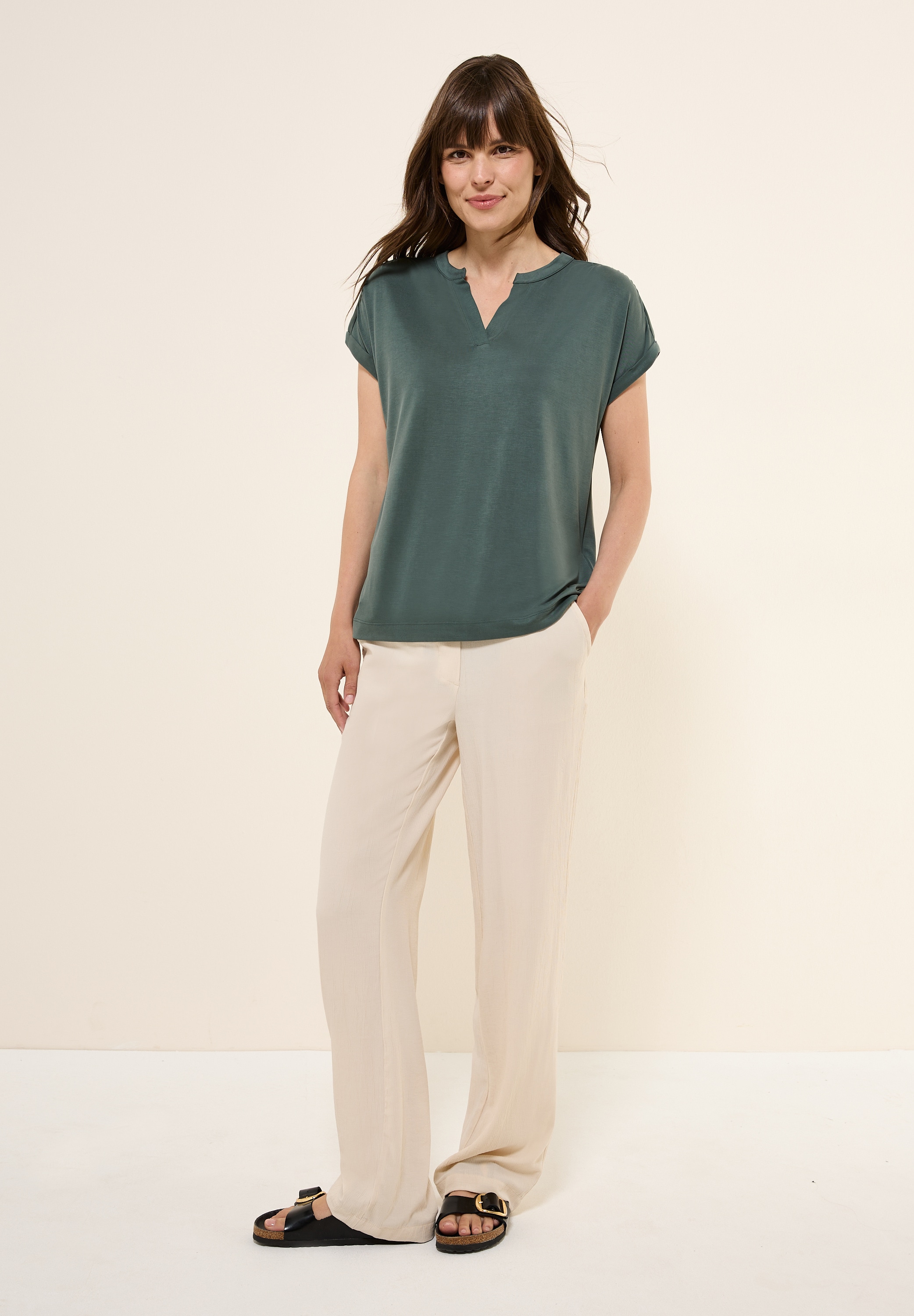 Cecil T-Shirt, aus softem Materialmix