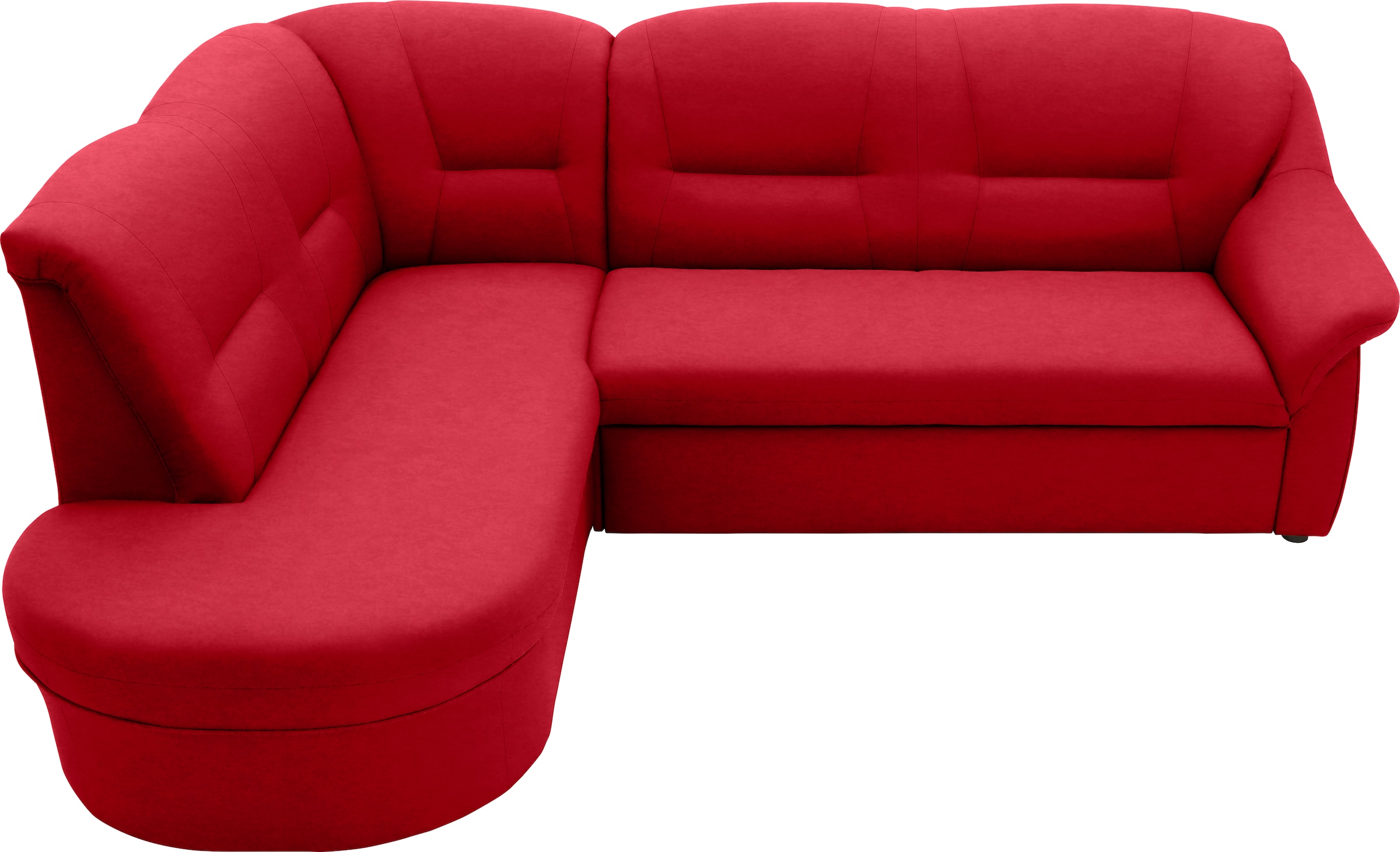 DOMO collection Ecksofa »Faenza für kleine Räume, Stellmaße 232,176cm, komfortabel, L-Form«, mit Ottomane, zeitlos, elegante Armlehnen, wahlweise mit Bettfunktion