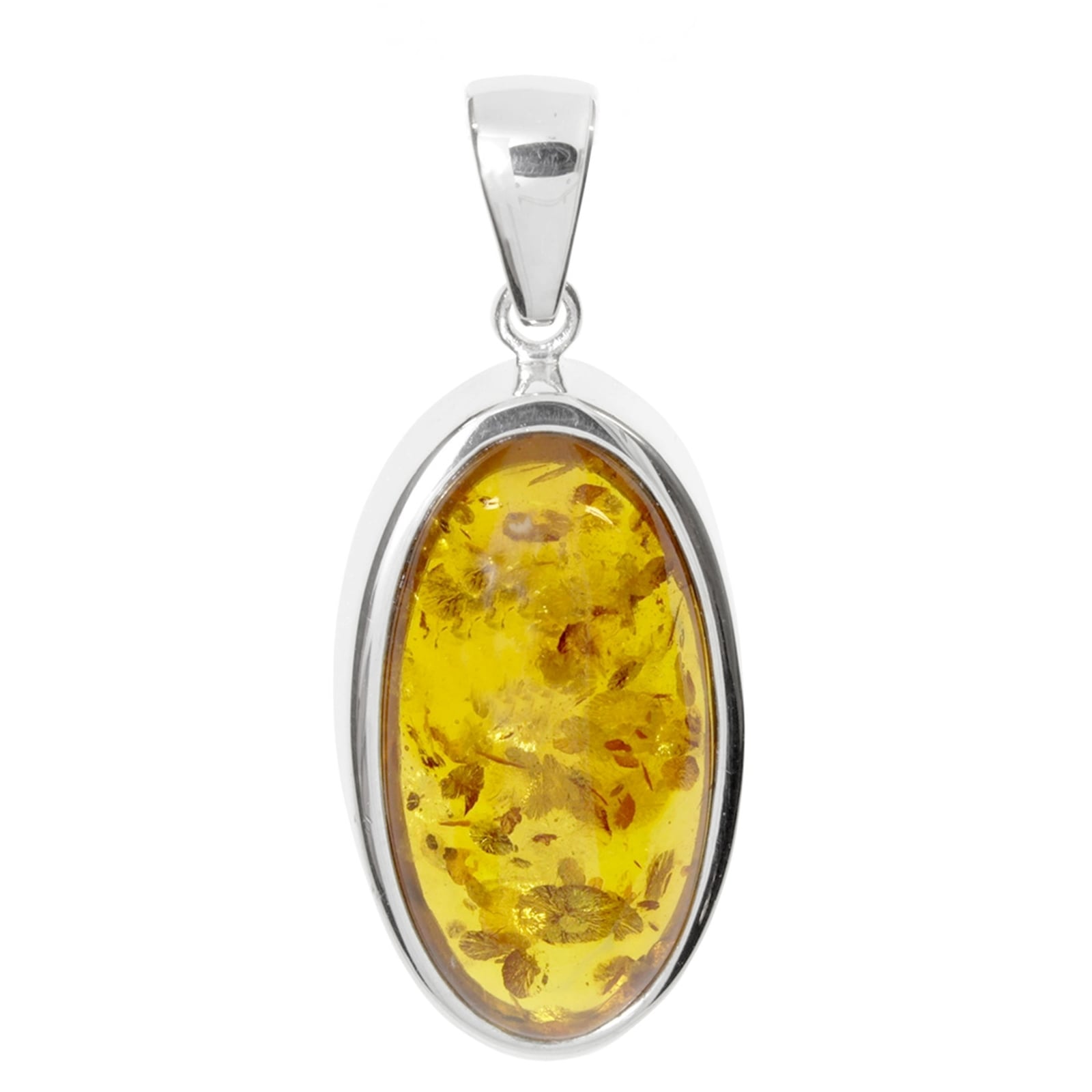 Kettenanhänger OSTSEE-SCHMUCK "Ostsee-Schmuck Anhänger Classic 24x12 mm", weiß, Schmuckanhänger, Damen, 37 x 16mm, Silber 925 (Sterlingsilber), 5,1 g, Kettenanhänger