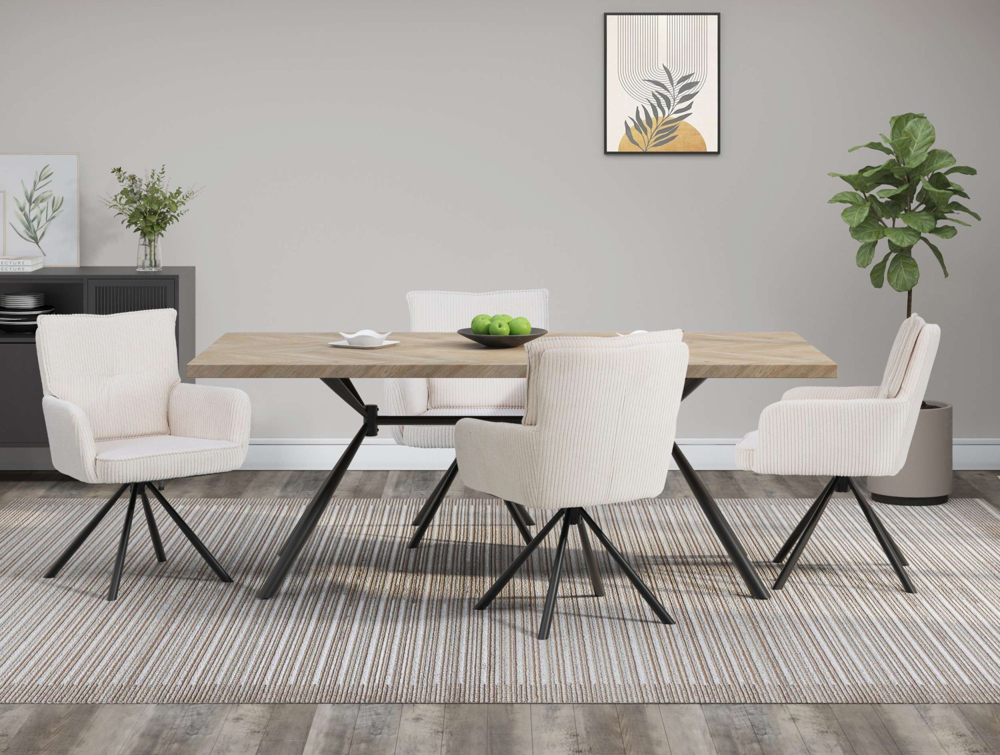 OTTO home Esszimmerstuhl »Les Choux«, 2 St., gepolsterte Rückenlehne, Armlehne und Sitzfläche, Sitzhöhe 48 cm
