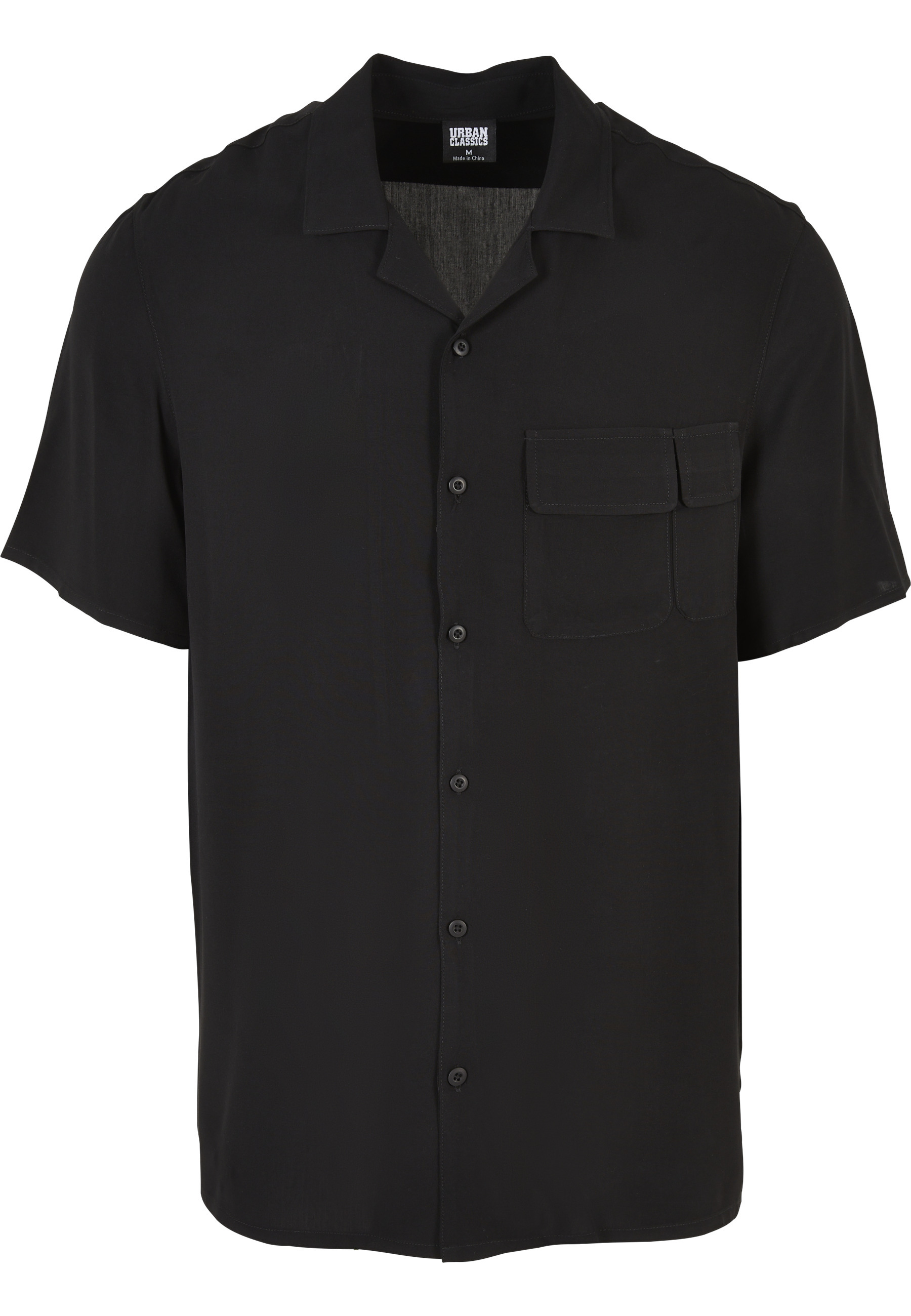 URBAN CLASSICS Kurzarmhemd "Urban Classics Herren Viscose Camp Shirt" 1 Stk.