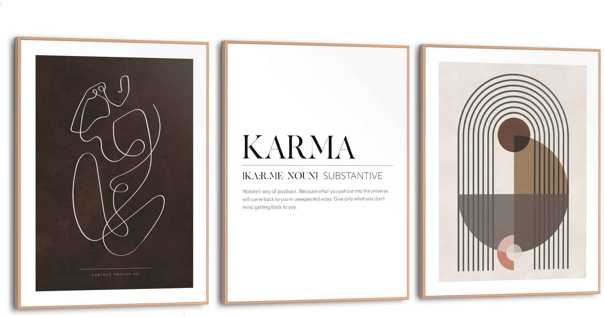 Reinders! Wandbild »Abstrakt Linien - Formen - Frau - Karma«, (3 St.)  kaufen | BAUR | Kunstdrucke