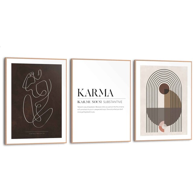 Reinders! Wandbild »Abstrakt Linien - Formen - Frau - Karma«, (3 St.)  kaufen | BAUR
