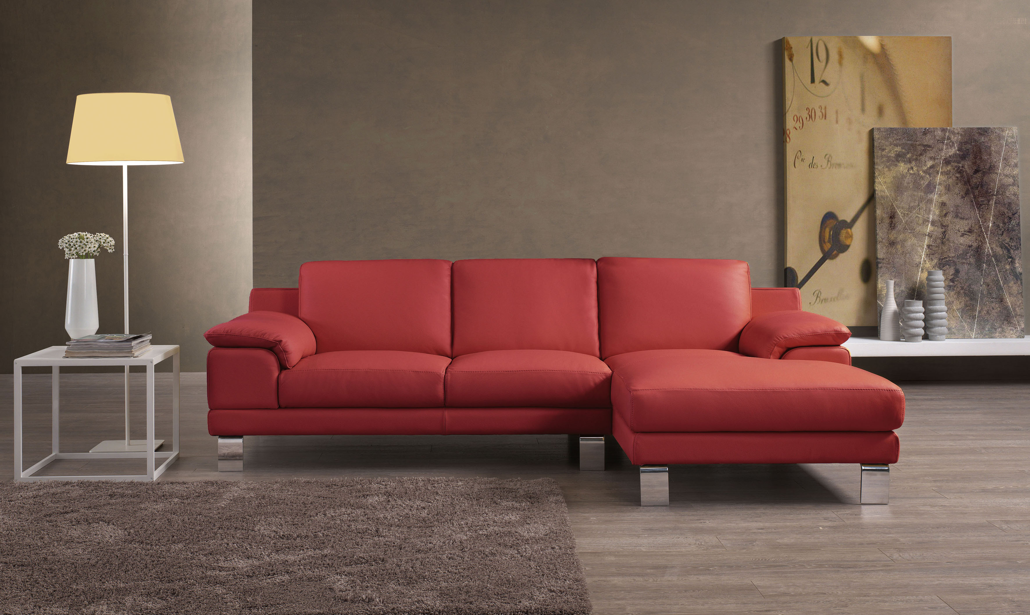 Egoitaliano Ecksofa "Shakira, Design & Sitzkomfort auf hohem Niveau, Breite 236cm, L-Form" mit Recamiere, L-Form, edle Füße