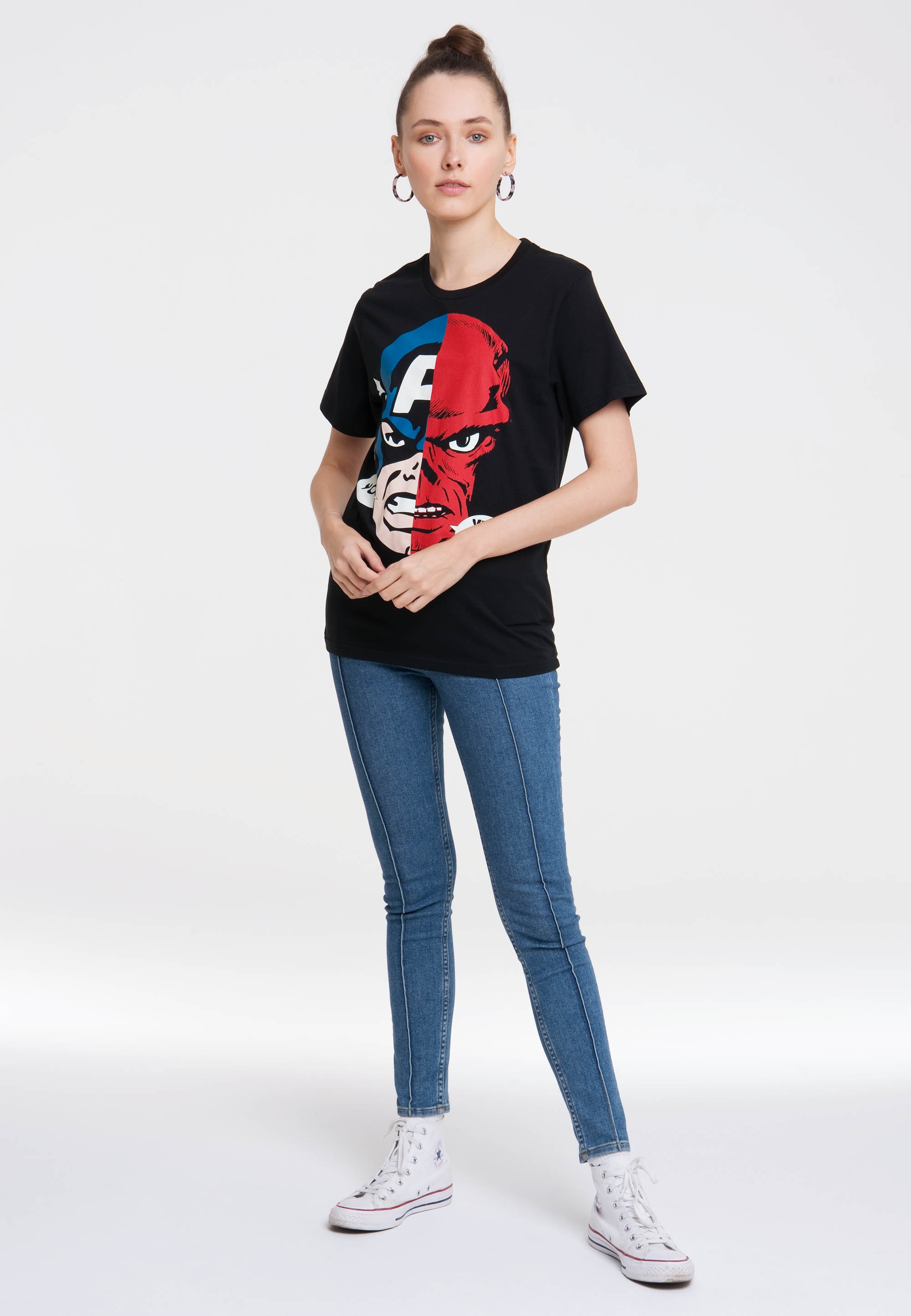 LOGOSHIRT T-Shirt »Captain America And Red Skull Faces«, mit coolem  Frontprint für kaufen | BAUR | T-Shirts