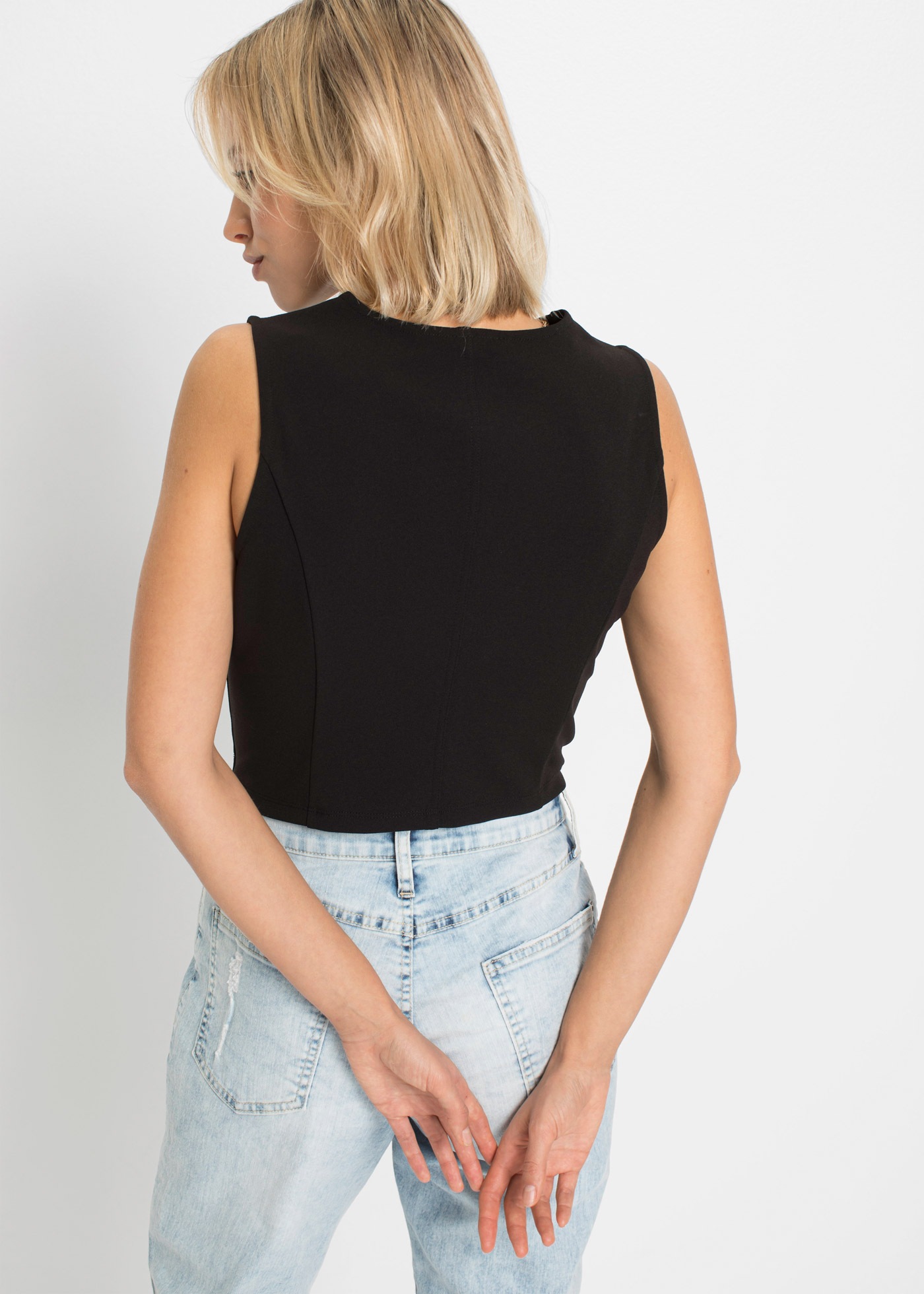 bonprix Anzugweste aus fester Interlock-Qualität, eng anliegende Passform günstig online kaufen