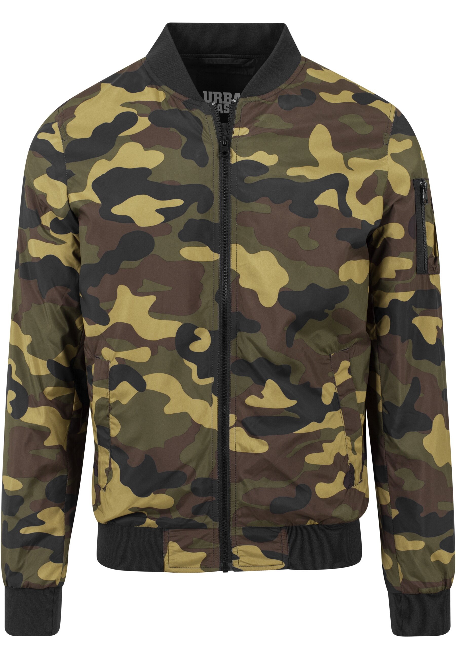 URBAN CLASSICS Allwetterjacke "Urban Classics Herren Light Camo Bomber Jacket", (1 St.), ohne Kapuze