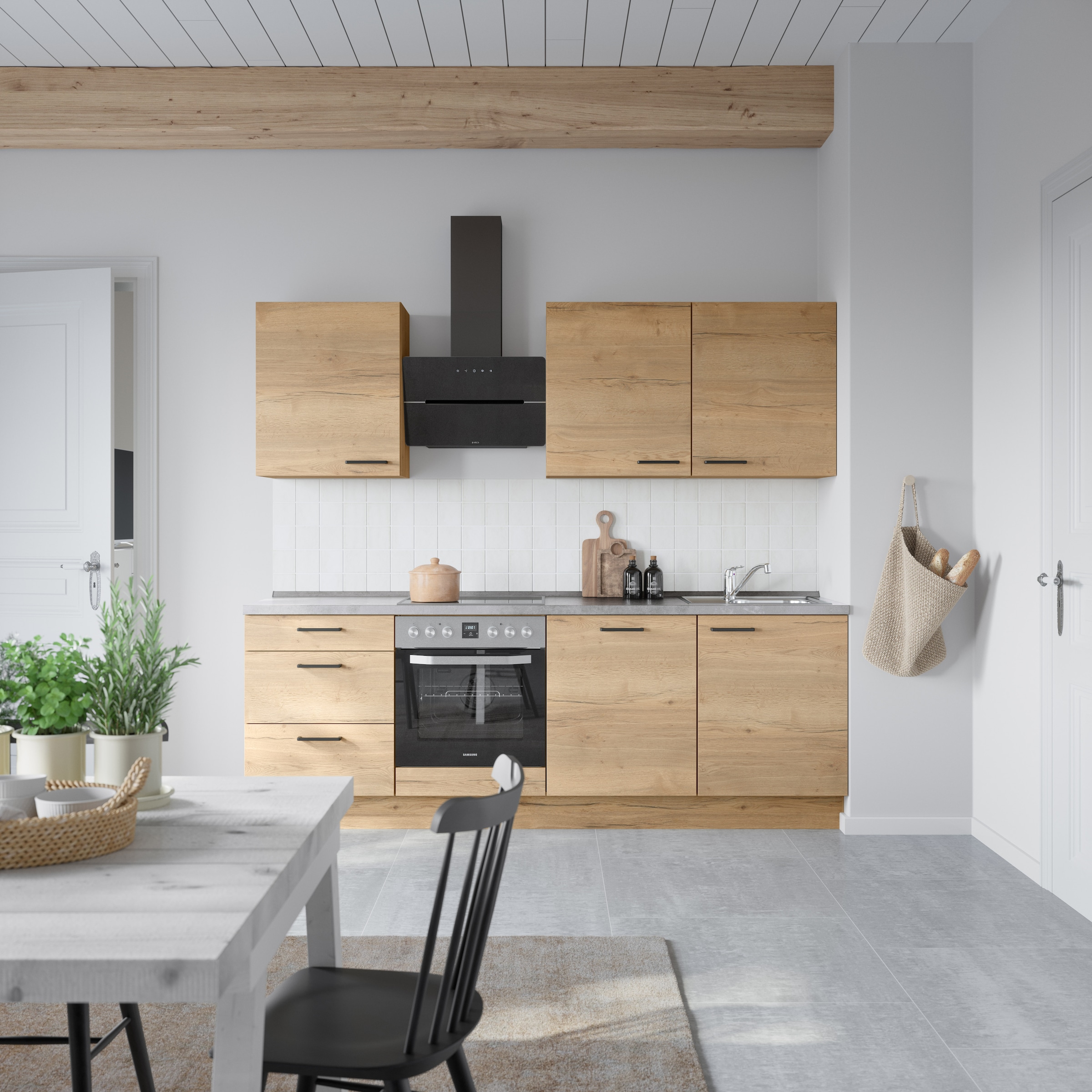 nobilia® Küchenzeile »"Structura II"«, vormontiert, Ausrichtung wählbar, Breite 240 cm, wahlw. mit E-Geräten