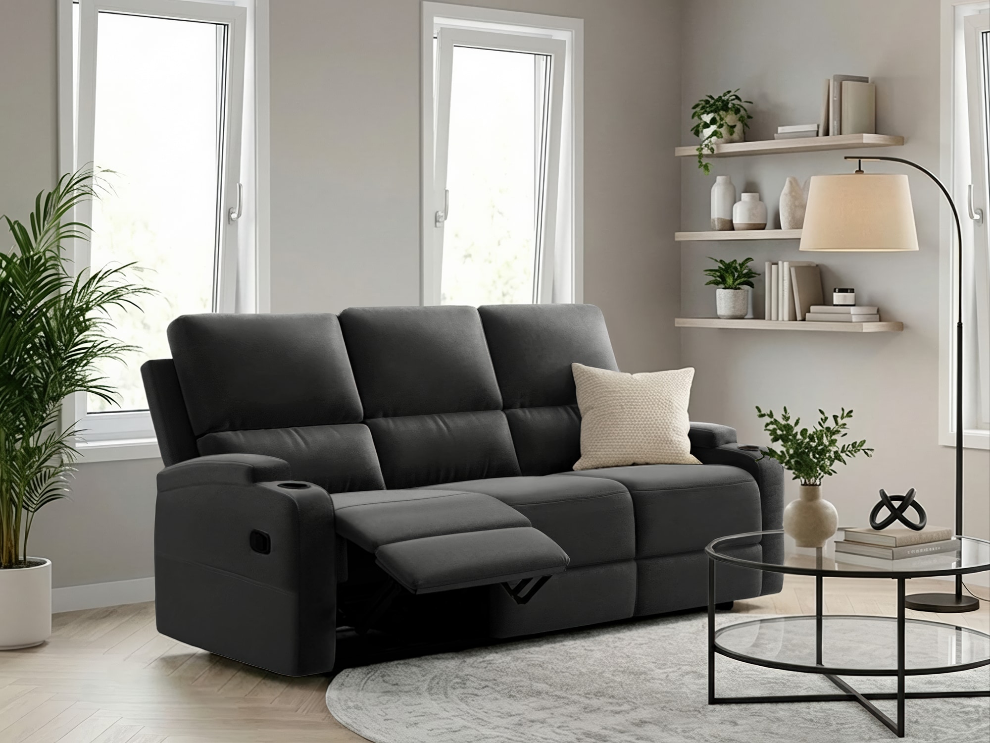 OTTO home 3-Sitzer "NAPORI Lederoptik, Multimediasofa, Kinosessel XXL" Kinosofa mit 2 x Relaxfunktion und Getränkehalter