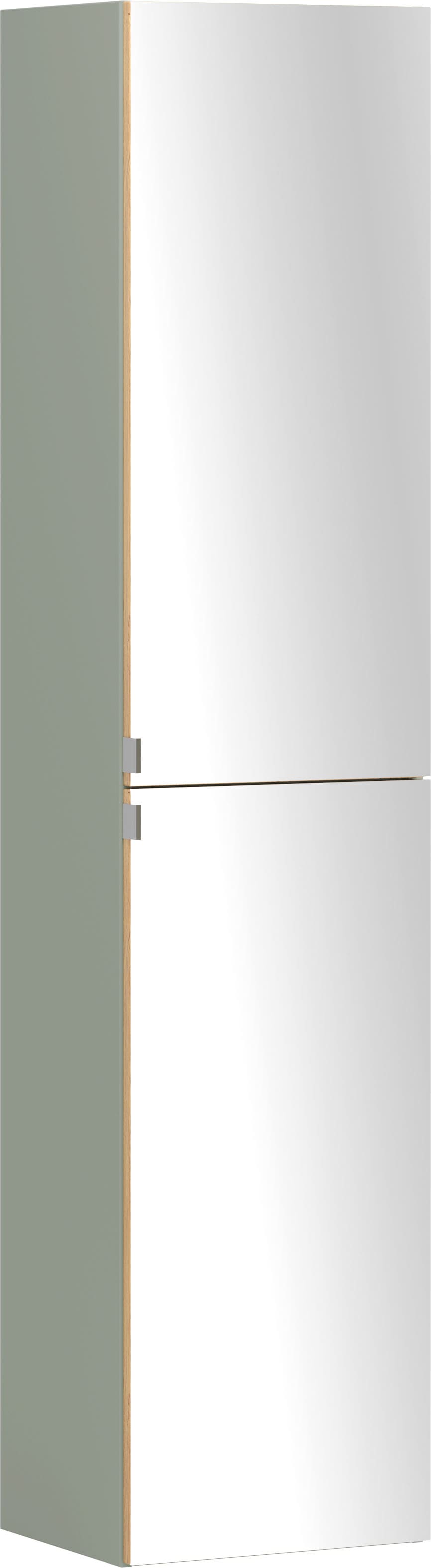 welltime "TRIENT, Seiten-Spiegelschrank 40 cm, gedämpfte Scharniere" Schilfgrün/Wildeiche, gedämpfte Scharniere