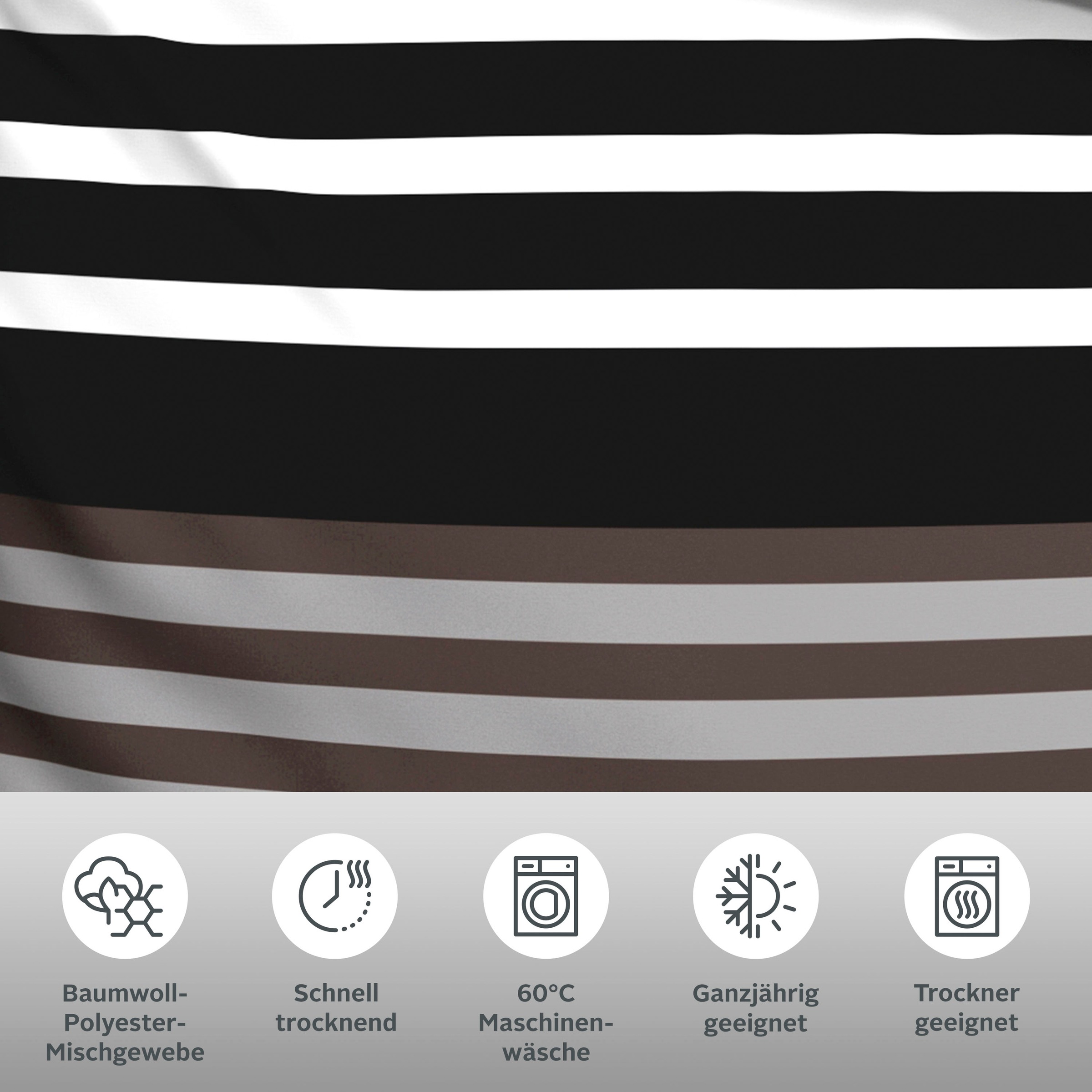 Thumbnail - H.I.S Bettwäsche "Majoran" 3 Stk. tlg. gestreifte Bettwäsche in verschiedenen Qualitäten