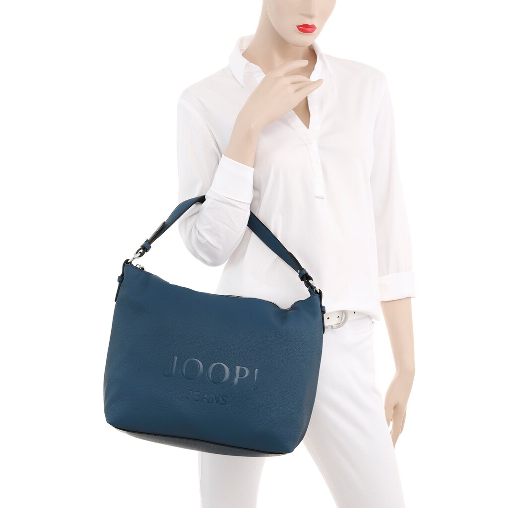 Damenmode Taschen Joop Jeans Hobo »lettera dalia hobo lhz«, mit großem Ton-in-Ton Logo mittelblau Damenmode Taschen Joop Jeans Hobo »lettera dalia hobo lhz«, mit großem Ton-in-Ton Logo mittelblau