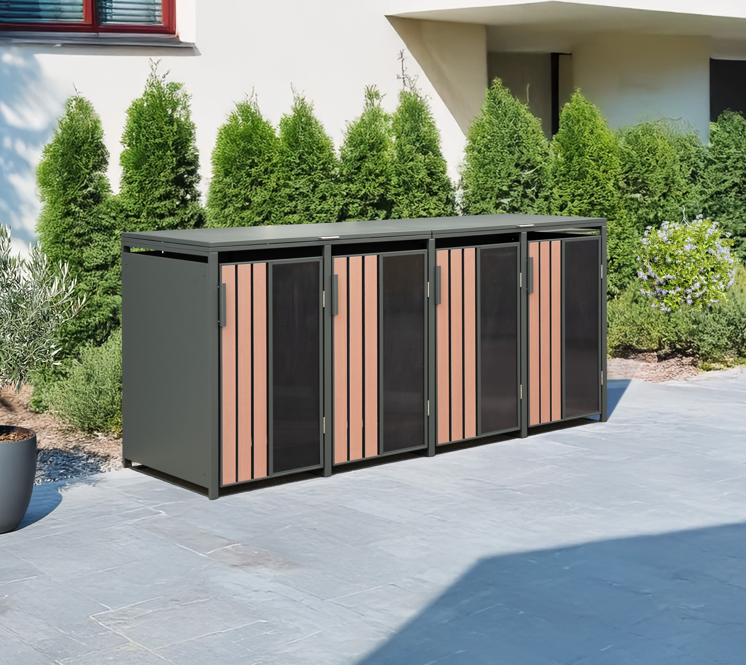 WESTMANN Mülltonnenbox »Status 4« BxTxH: 265x80x116 cm, für 4x240 L Mülltonnen