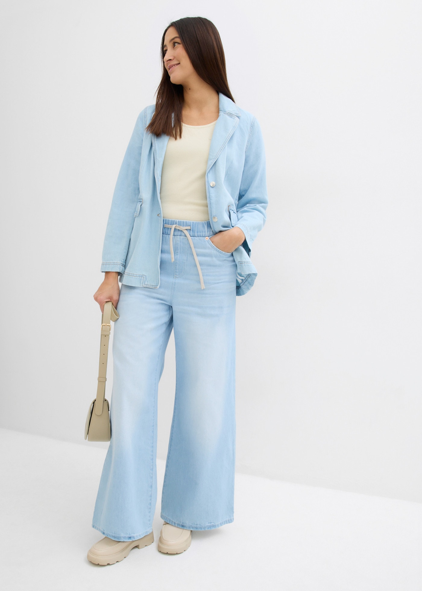 bonprix Weite Jeans mit Bequembund, lockere Passform im Loose Fit