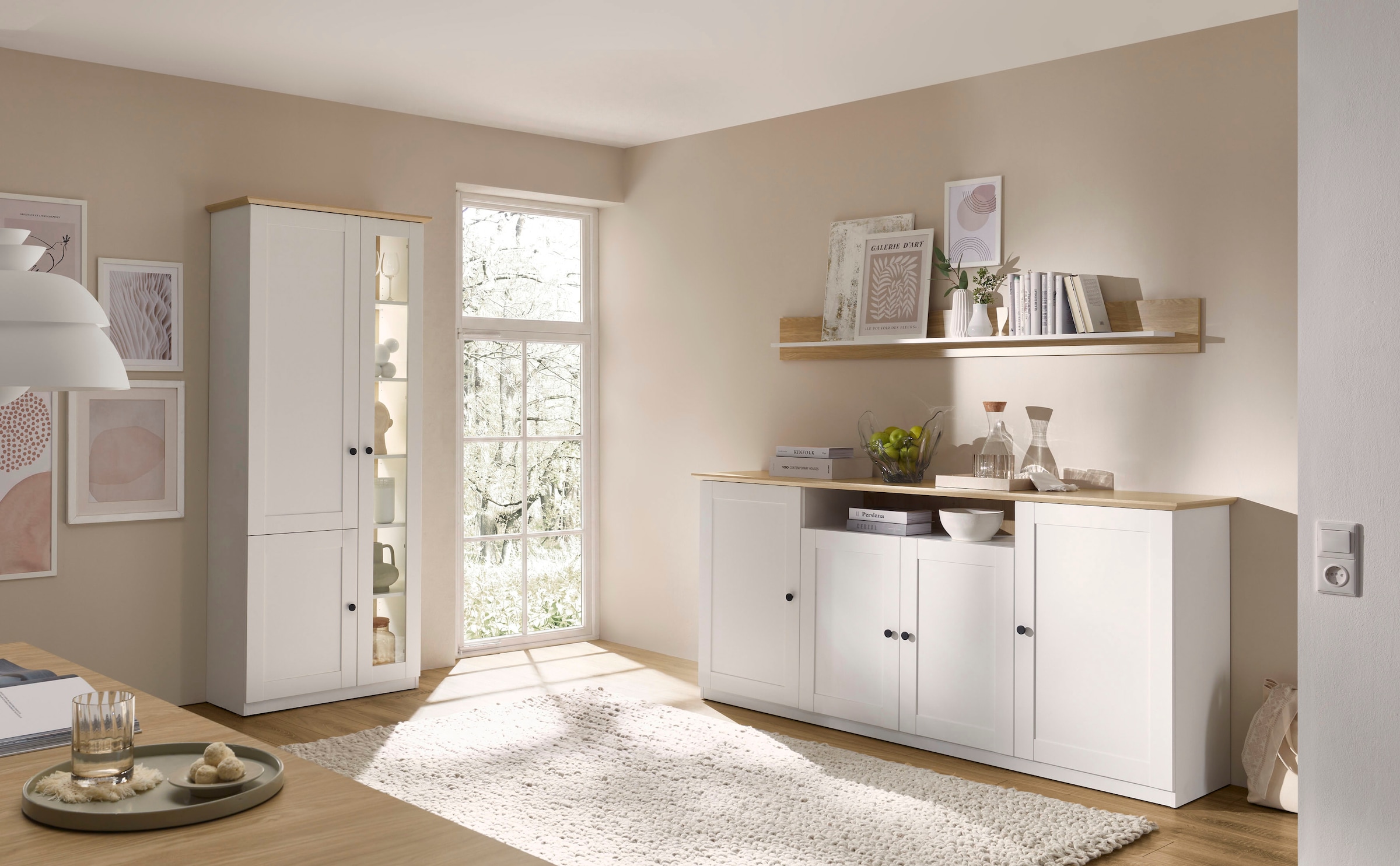 OTTO home Wohnwand »Brest, Anbauwand im Landhausstil, Komplettset, Wohnzimmer-Set« Set, 3 Stk. tlg.