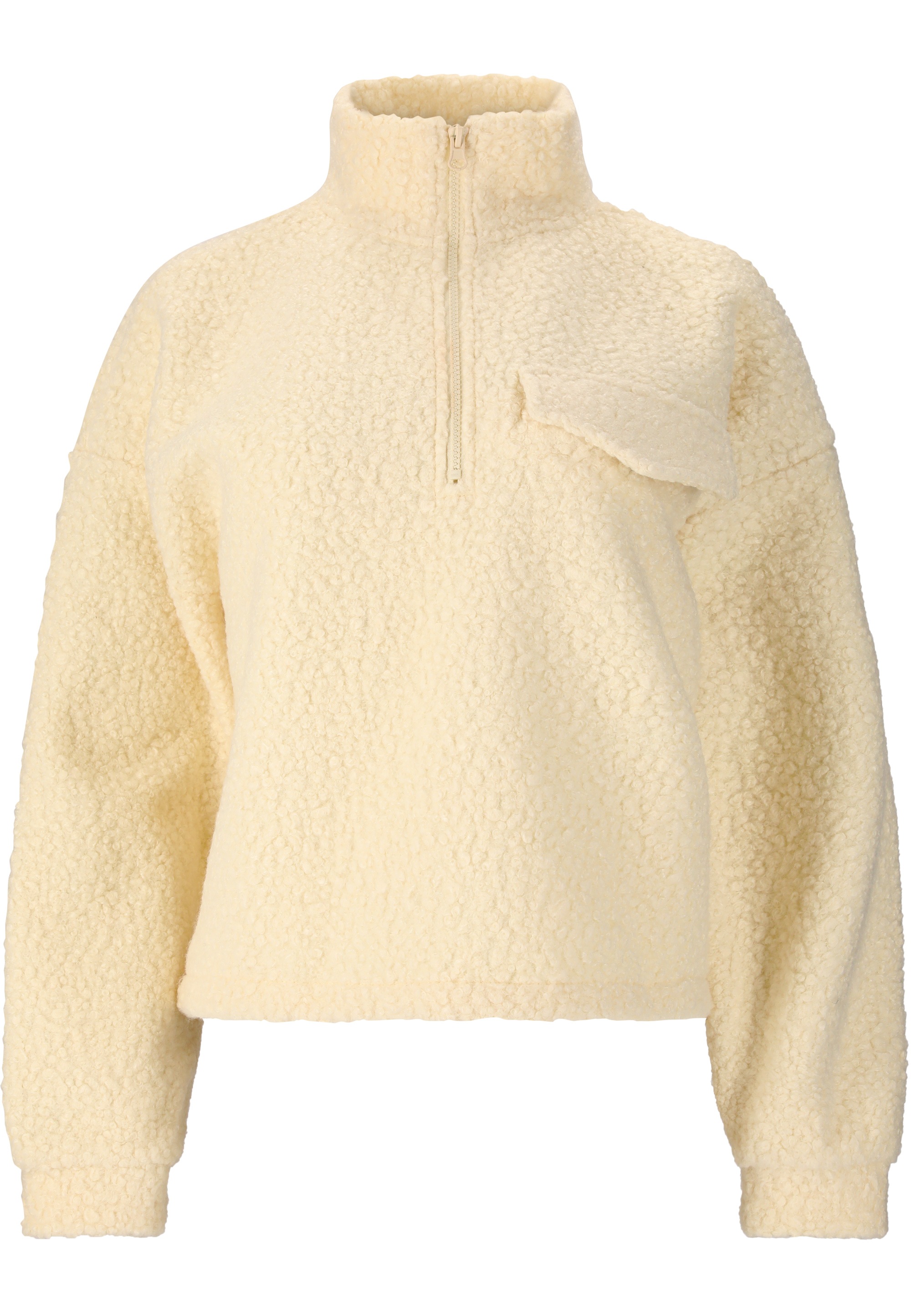 ATHLECIA Strickpullover »Florrie«, mit Teddy-Fleece und halbem Reißverschluss