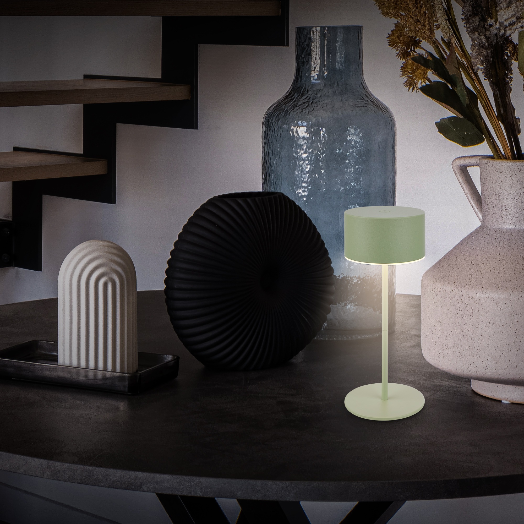 Briloner Leuchten LED Tischleuchte »KIRA« LED-Modul 1 Stk. Warmweiß 8x19 cm, Akku tauschbar, Indoor/Outdoor, Wohnzimmer, Flur, Balkon