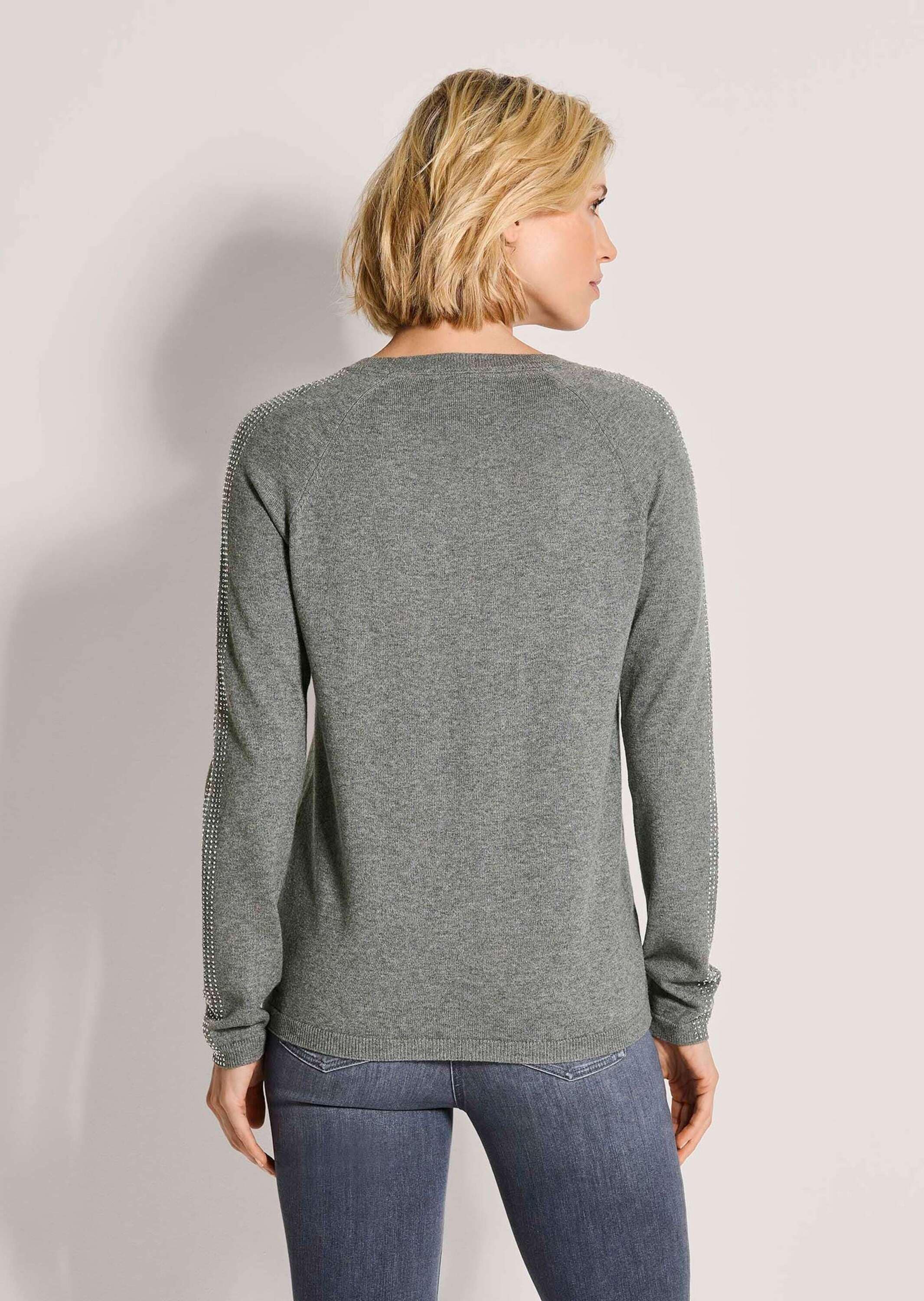 MADELEINE Longpullover »Kaschmirpullover Langarmshirt mit Strassdetails« Strassbesatz
