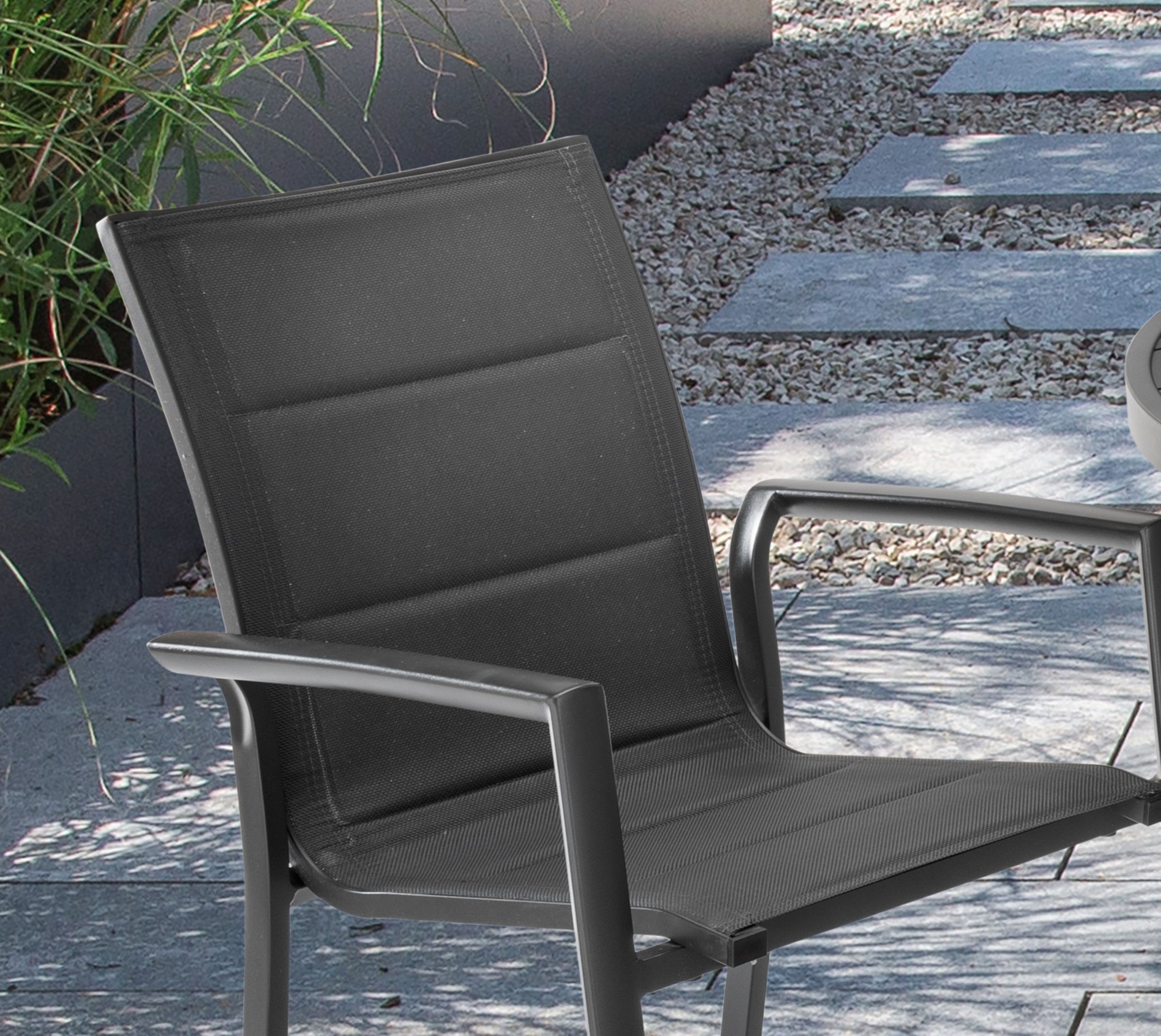 Destiny Garten-Essgruppe »COSTA  ARONA« Set, 1 Ausziehtisch, 4 Stapelsessel, 5 Stk. tlg. (Set, 9-tlg., 4 Sessel, 1 Tisch ausziehbar Ø 120/170x75cm) Aluminium