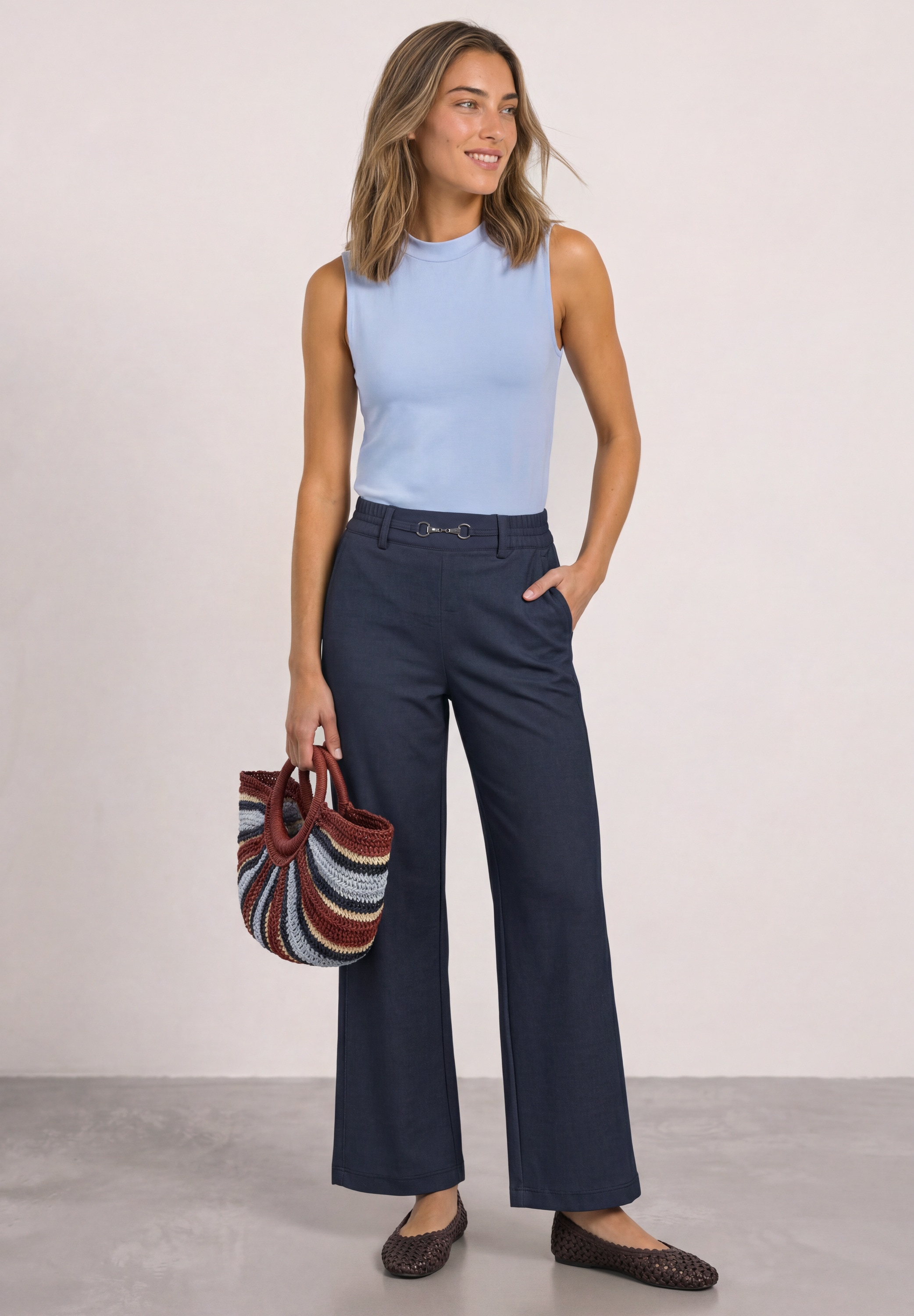 STREET ONE Stoffhose  mit Schnallen