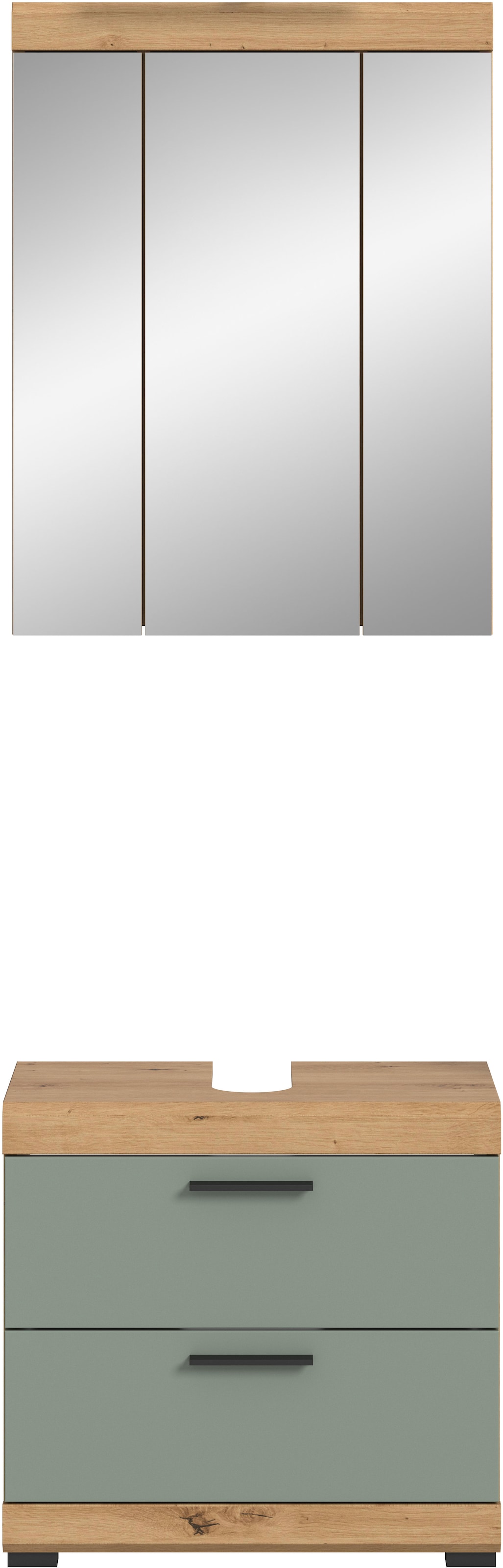 INOSIGN Badmöbel-Set »Siena, 2 tlg., bestehend aus: Waschbeckenunterschrank, Spiegelschrank«, (Set), in verschiedenen Farben erhältlich, Badmöbel, Kombination, Badezimmer
