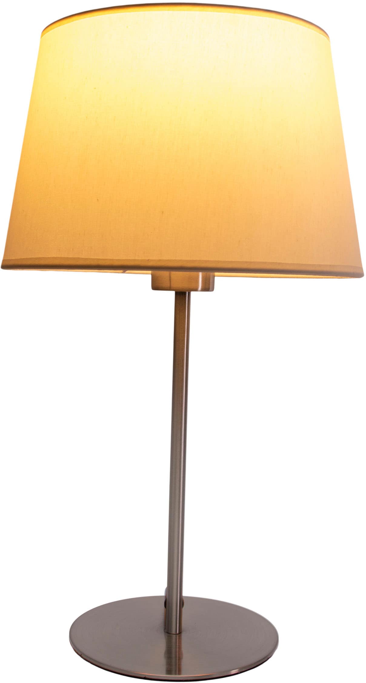 näve Tischleuchte »Bologna«, 1 flammig, Leuchtmittel E27 | ohne Leuchtmittel, Eisen/Textil, stahl blank/beige, exkl. 1xE27 max. 40W, Höhe: 45cm