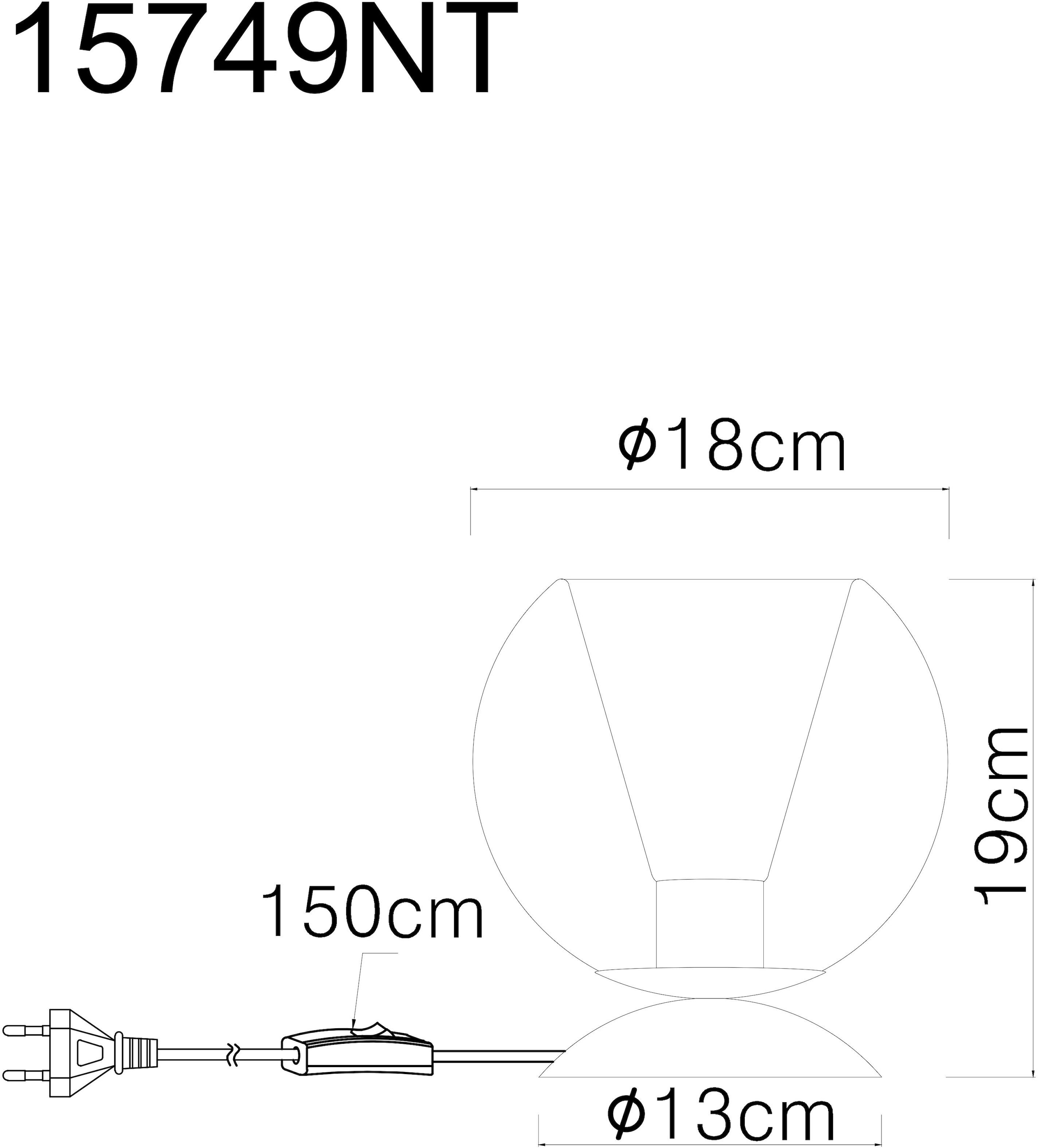 GLOBO LIGHTING Tischleuchte »BARRY«, Leuchtmittel E27 | ohne Leuchtmittel, Tischlampe/Metall/Glaskugel opal/Glaskristalle klar/ø: 180mm