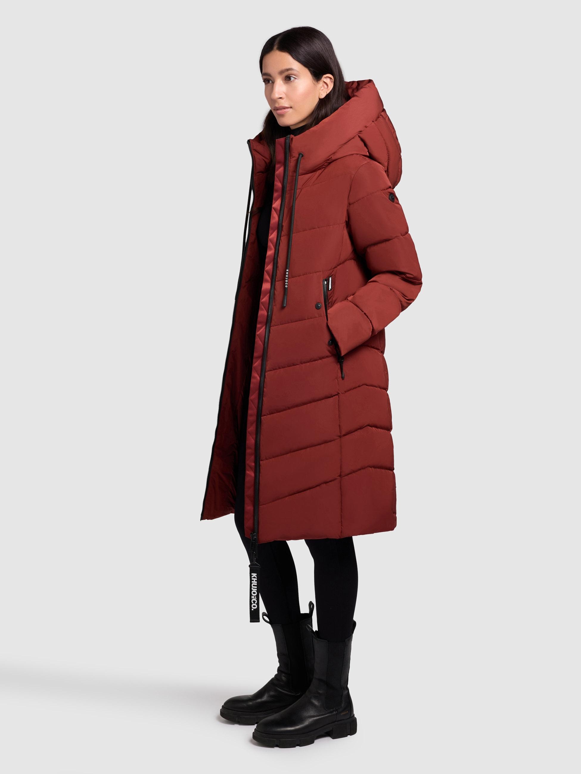 khujo Steppmantel »Mikia2-YM«, Warmer Damen Wintermantel mit hohem Kragen und Kapuze