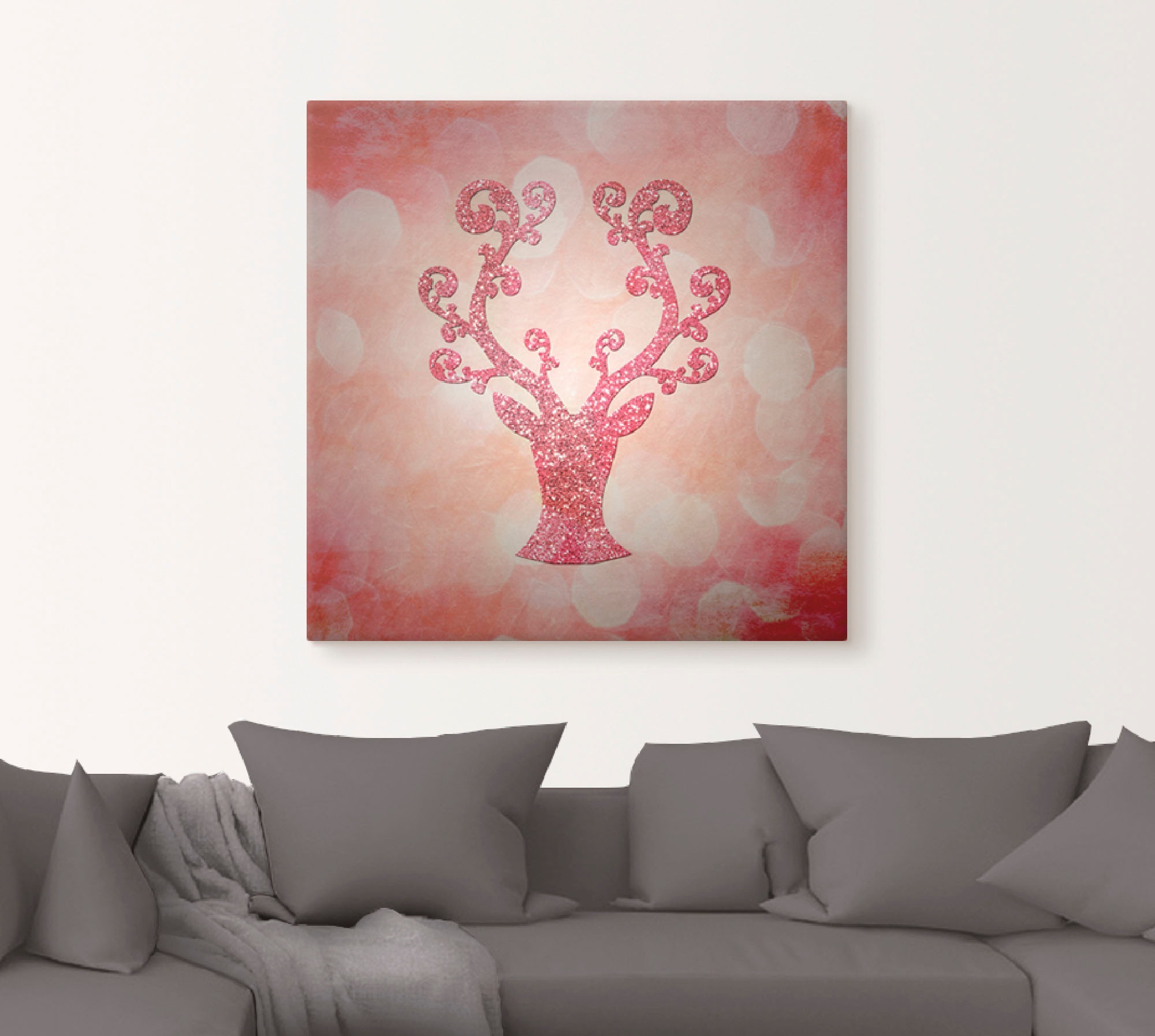 Artland Wandbild "Rosa glitzerndes Reh" Wildtiere 1 Stk. tlg. als Leinwandb günstig online kaufen