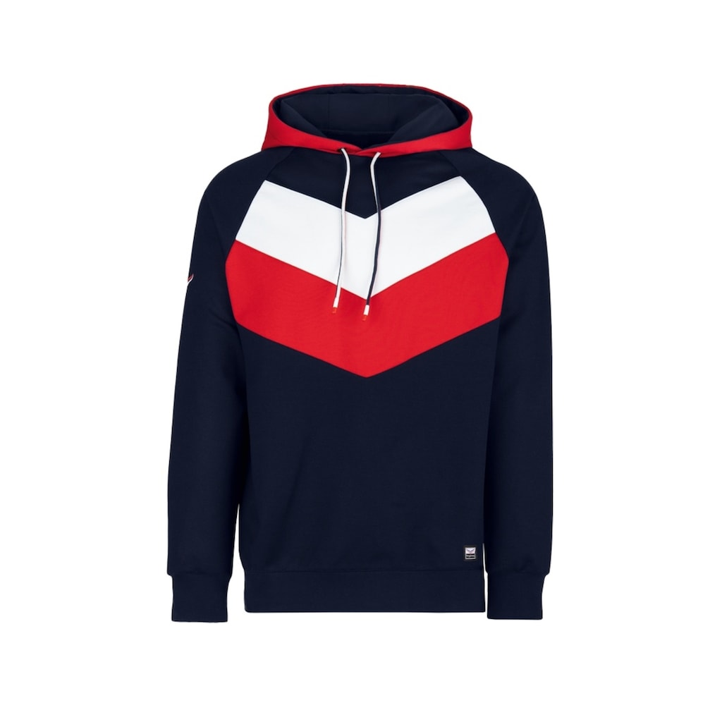 Trigema Sweatshirt »TRIGEMA Dreifarbiger Raglan-Kapuzenpullover« Trigema Sweatshirt »TRIGEMA Dreifarbiger Raglan-Kapuzenpullover«