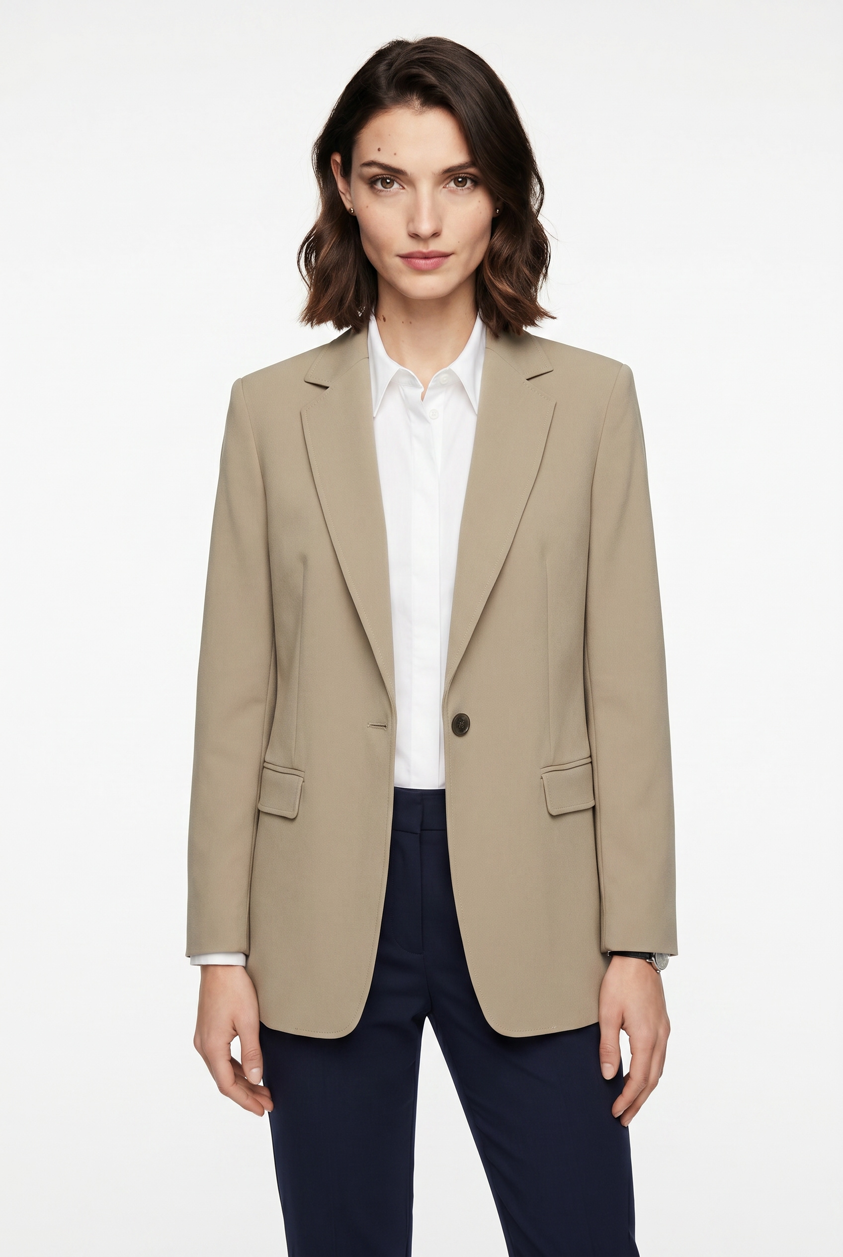 BOSS ORANGE Kurzblazer "Jabla Premium Damenmode" aus knitterarmem Krepp