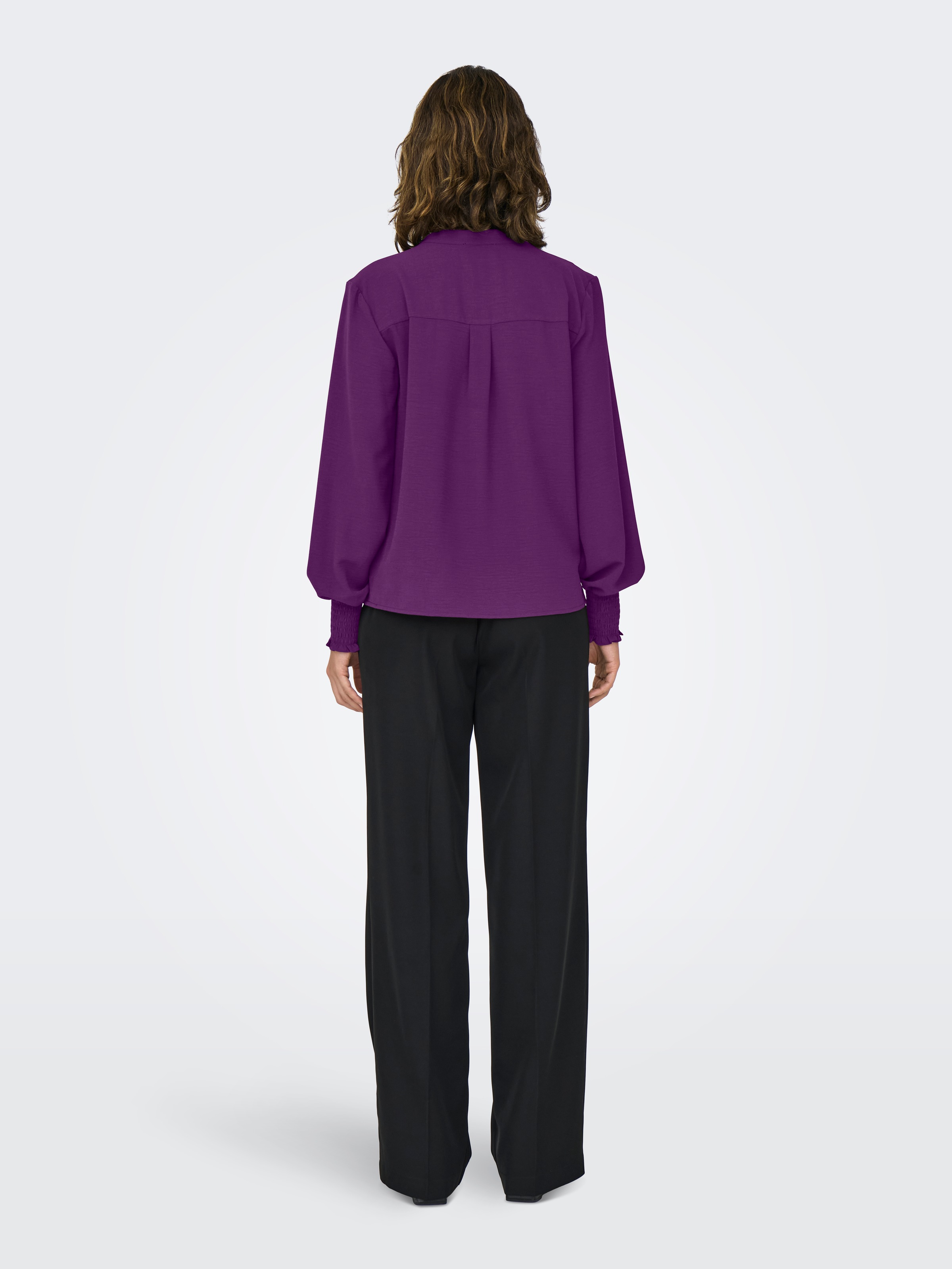 ONLY Onlmette V-Neck Long Sleeve Smock Top Purple XS 3