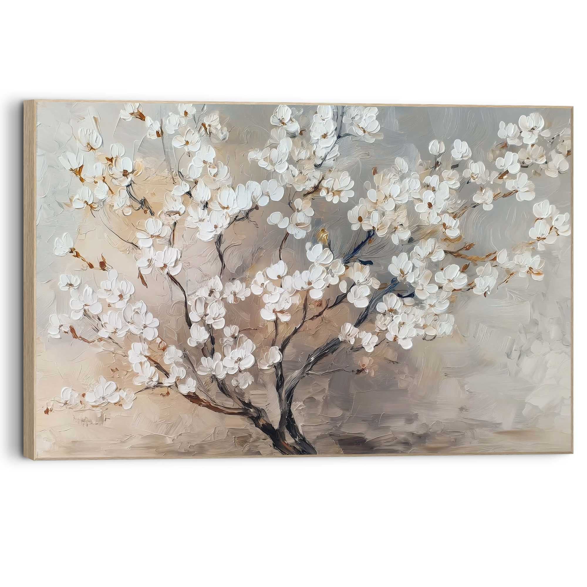 Reinders! Wandbild »Weiße Blüten« Blumen 1 Stk. tlg. Wohnzimmer - Beige - MDF - Blumen und Pflanzen - 60x90 cm