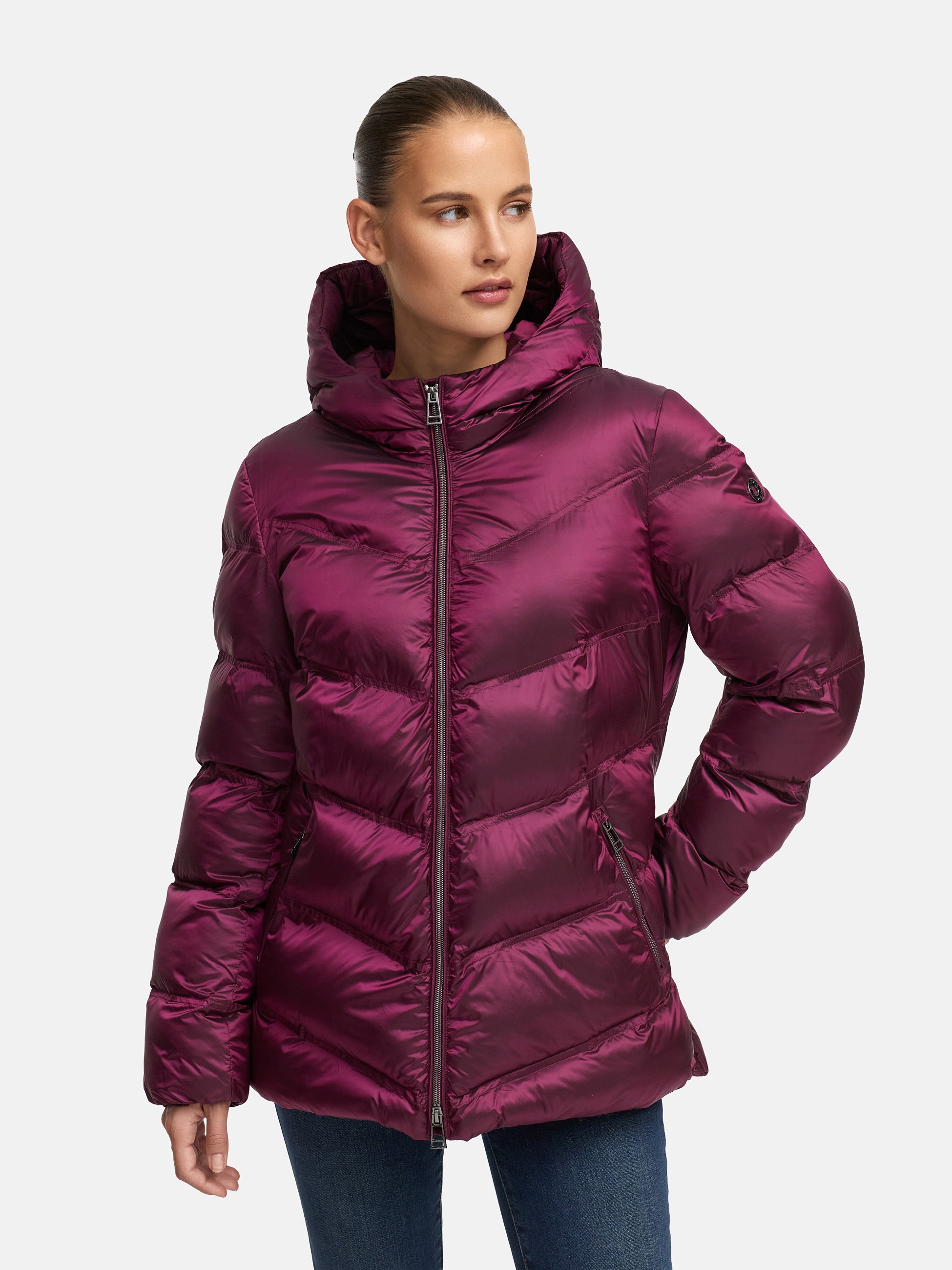 Thumbnail - MANISA Winterjacke mit Kapuze mit Stehkragen, Kapuze und elastischem Ärmelsaum