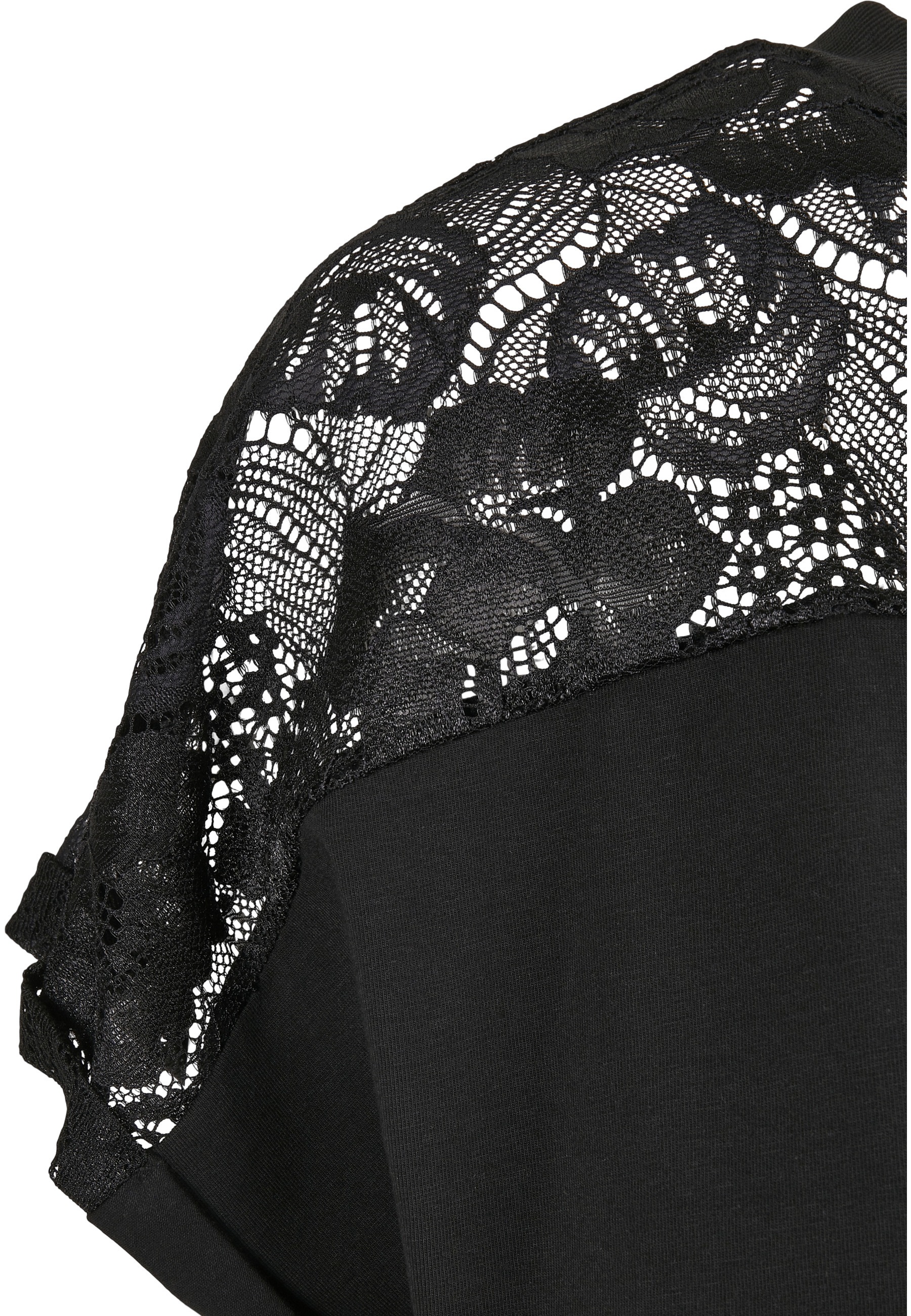 URBAN CLASSICS Kurzarmshirt »Urban Classics Damen Ladies Short Oversized Lace Tee« 1 Stk.