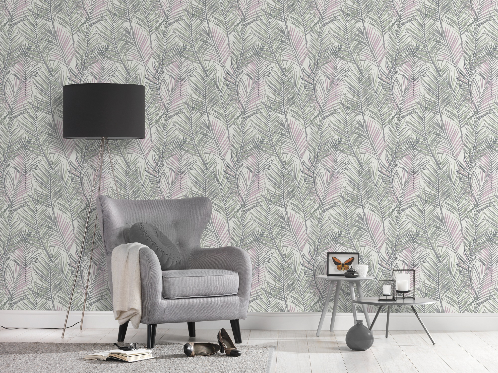 A.S. Création Vliestapete »Attractive 2 Farntapete« matt strukturiert Floral Blättertapete blätter pflanzen strukturiert Grün