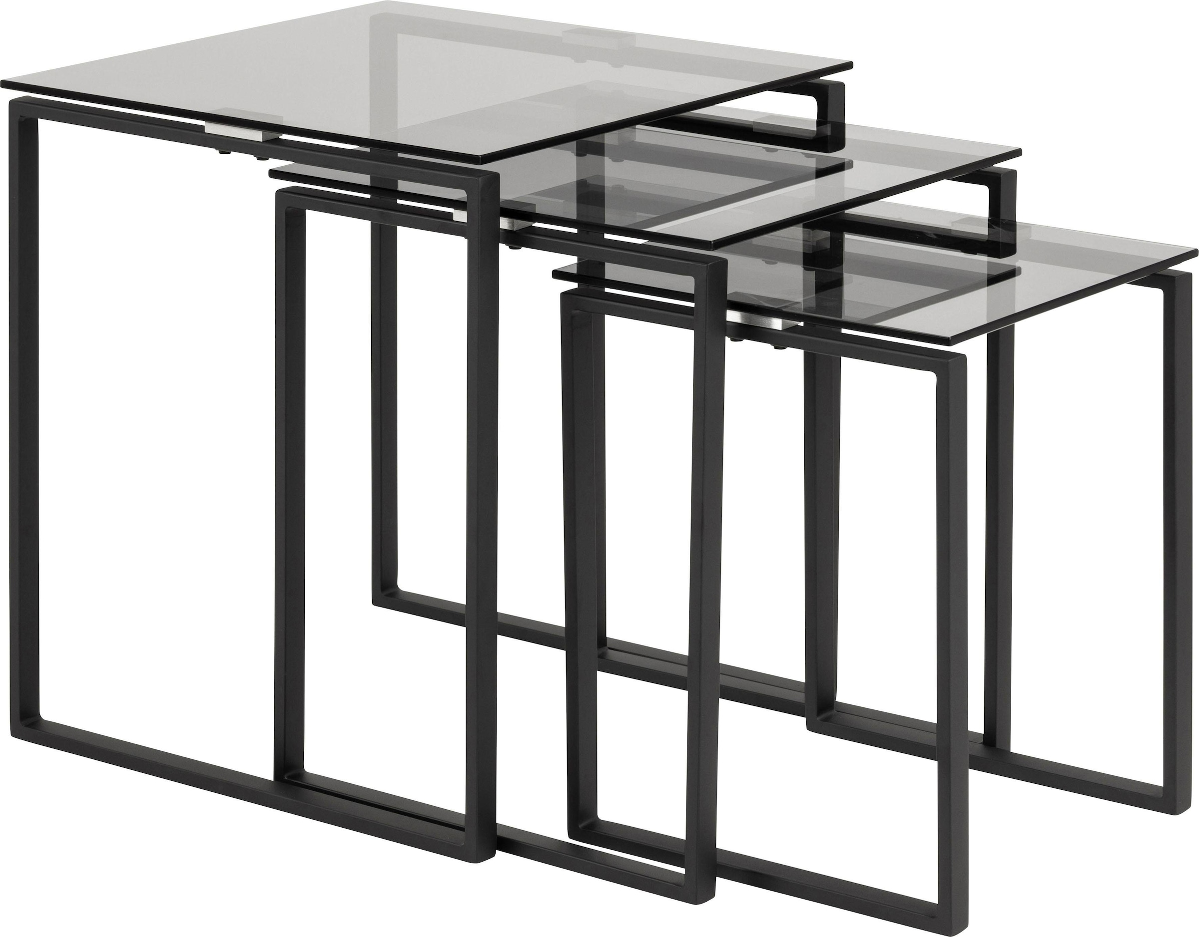 ACTONA GROUP Satztisch "Karolina" 3 Stk. tlg. mit einer Rauchglasplatten un günstig online kaufen
