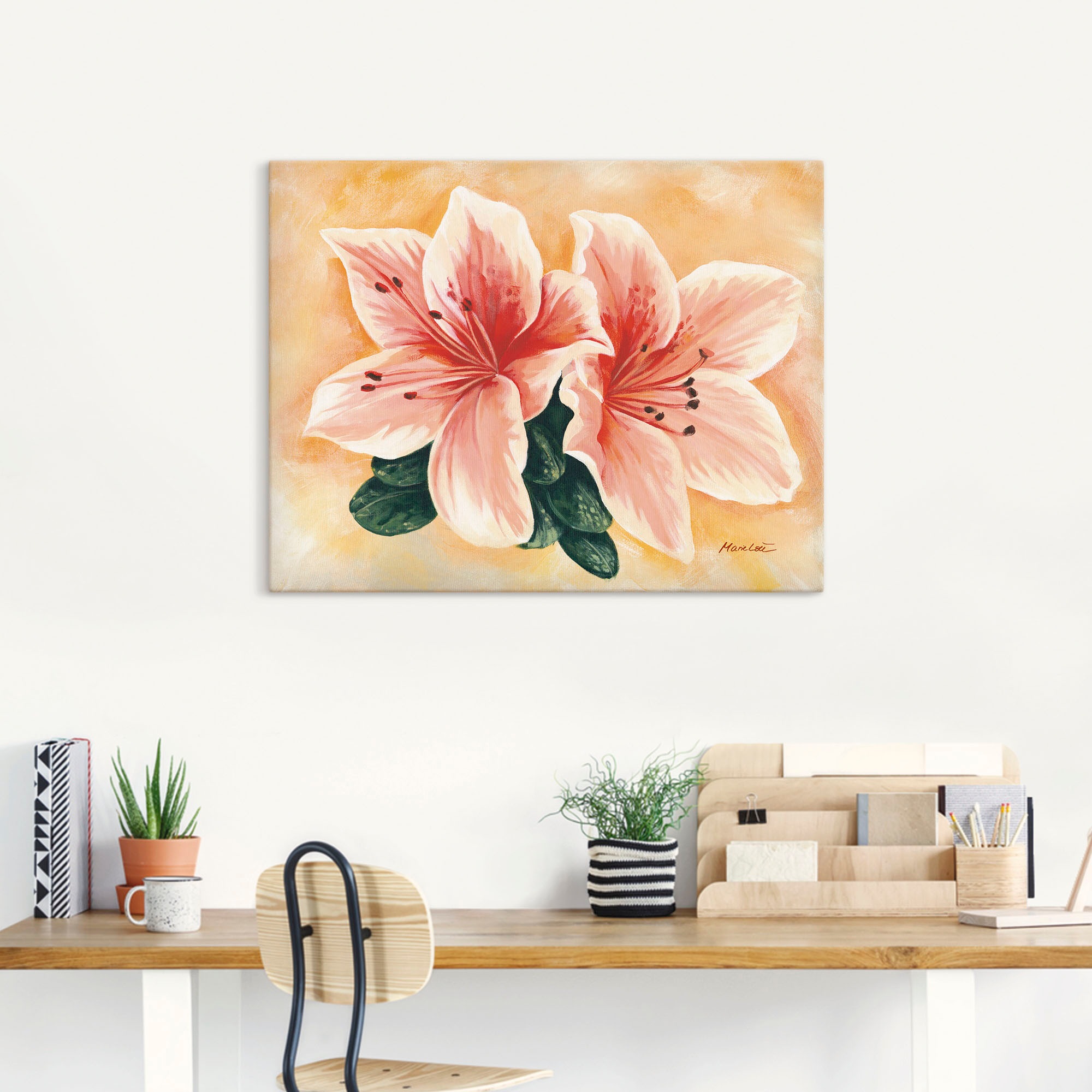 Artland Wandbild "lachsfarbene Lilien", Blumen, (1 St.), als Alubild, Outdo günstig online kaufen