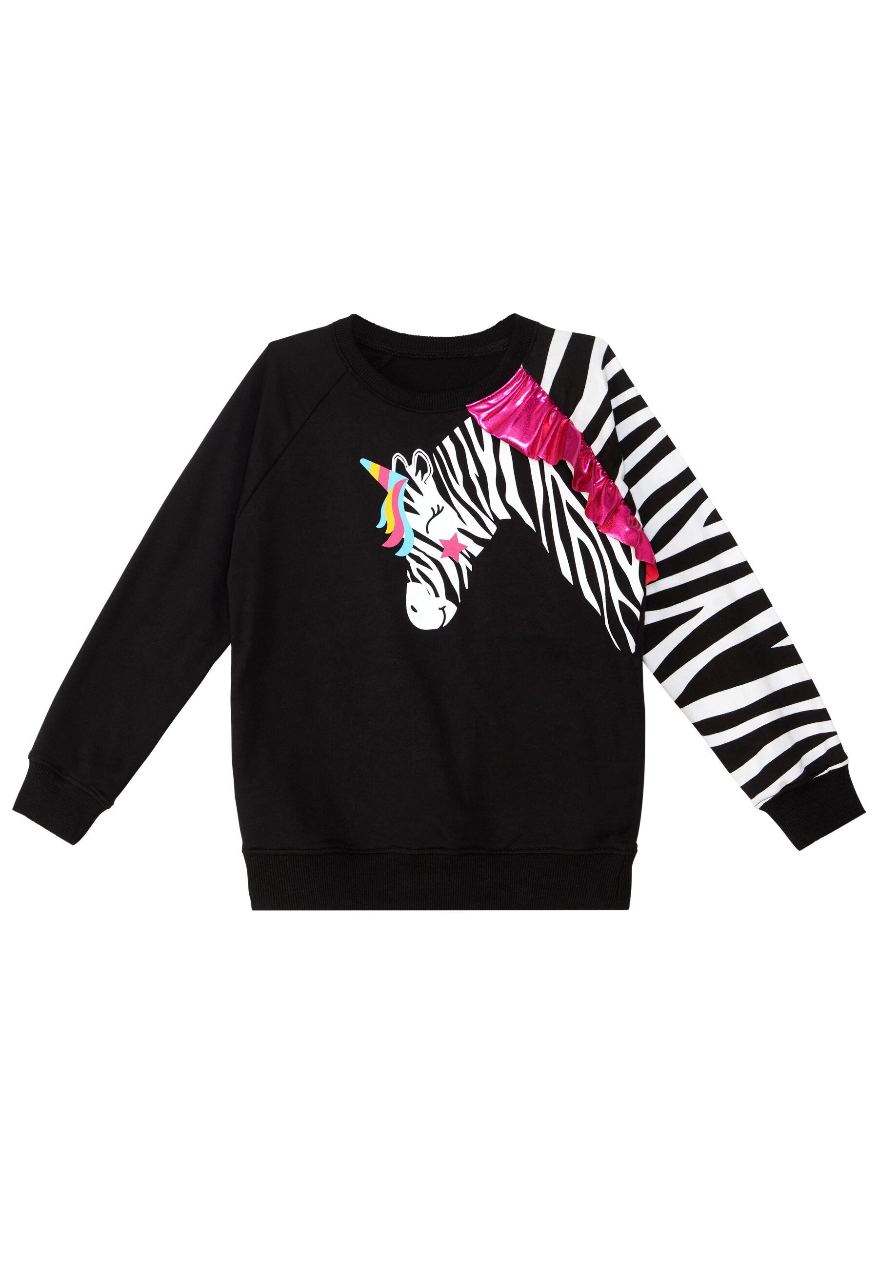 Denokids Rundhalspullover »Zebra Ruffled«, mit Zebra-Print
