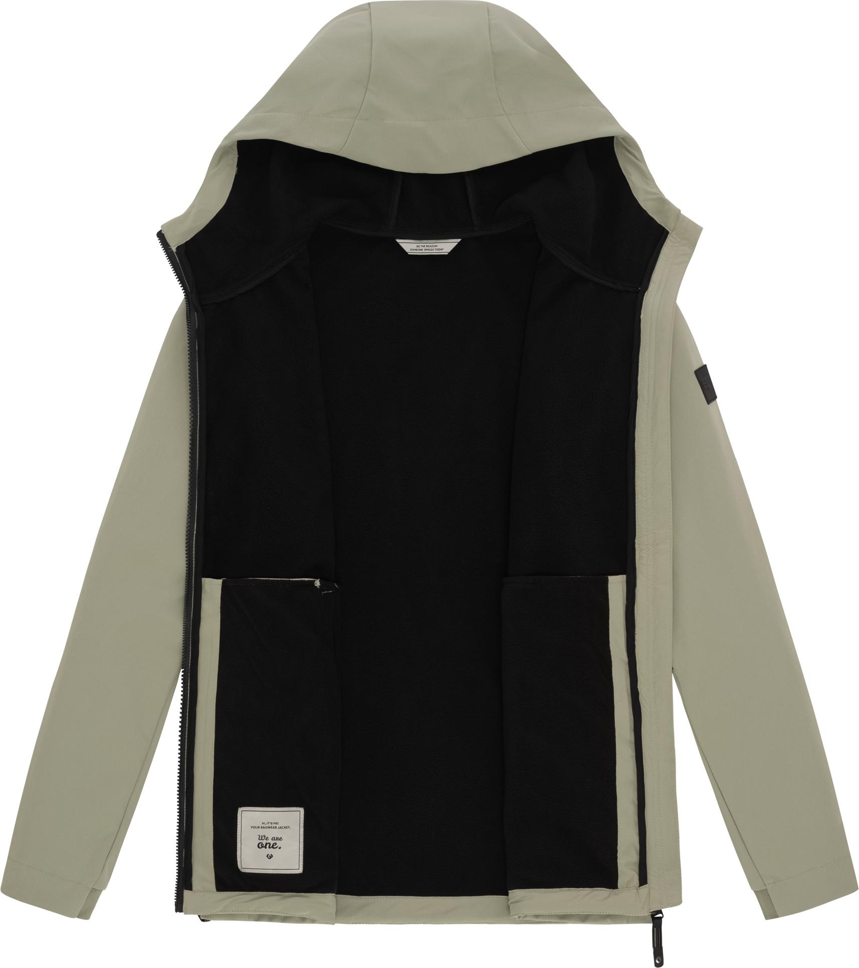 Ragwear Softshelljacke »Shellwie Warm«, mit Kapuze, wasserdichte Herren Übergangsjacke mit großer Kapuze