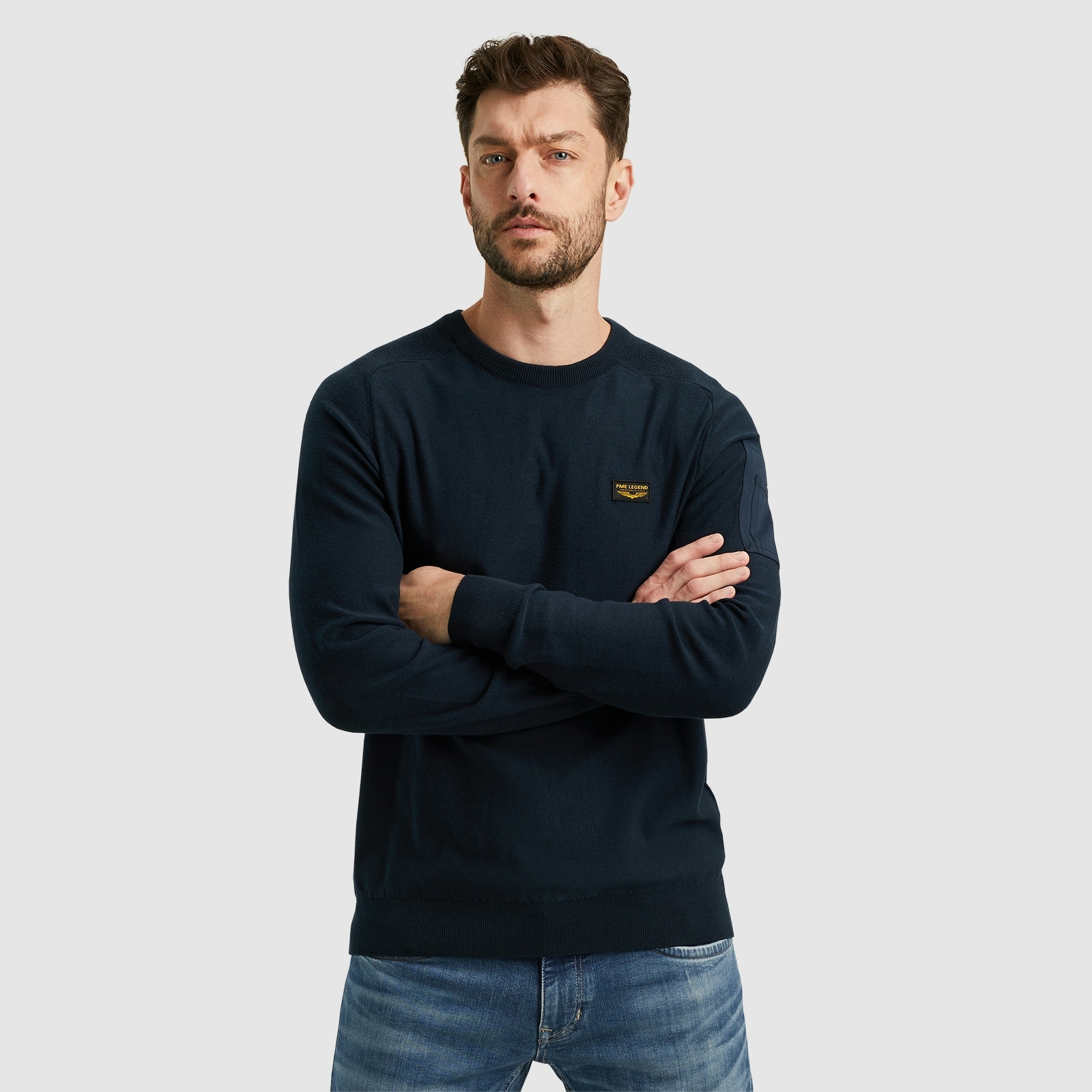 PME Legend Herren Rundhals Pullover R-NECK AMERICAN CLASSIC BUCKLEY KNIT - günstig online kaufen