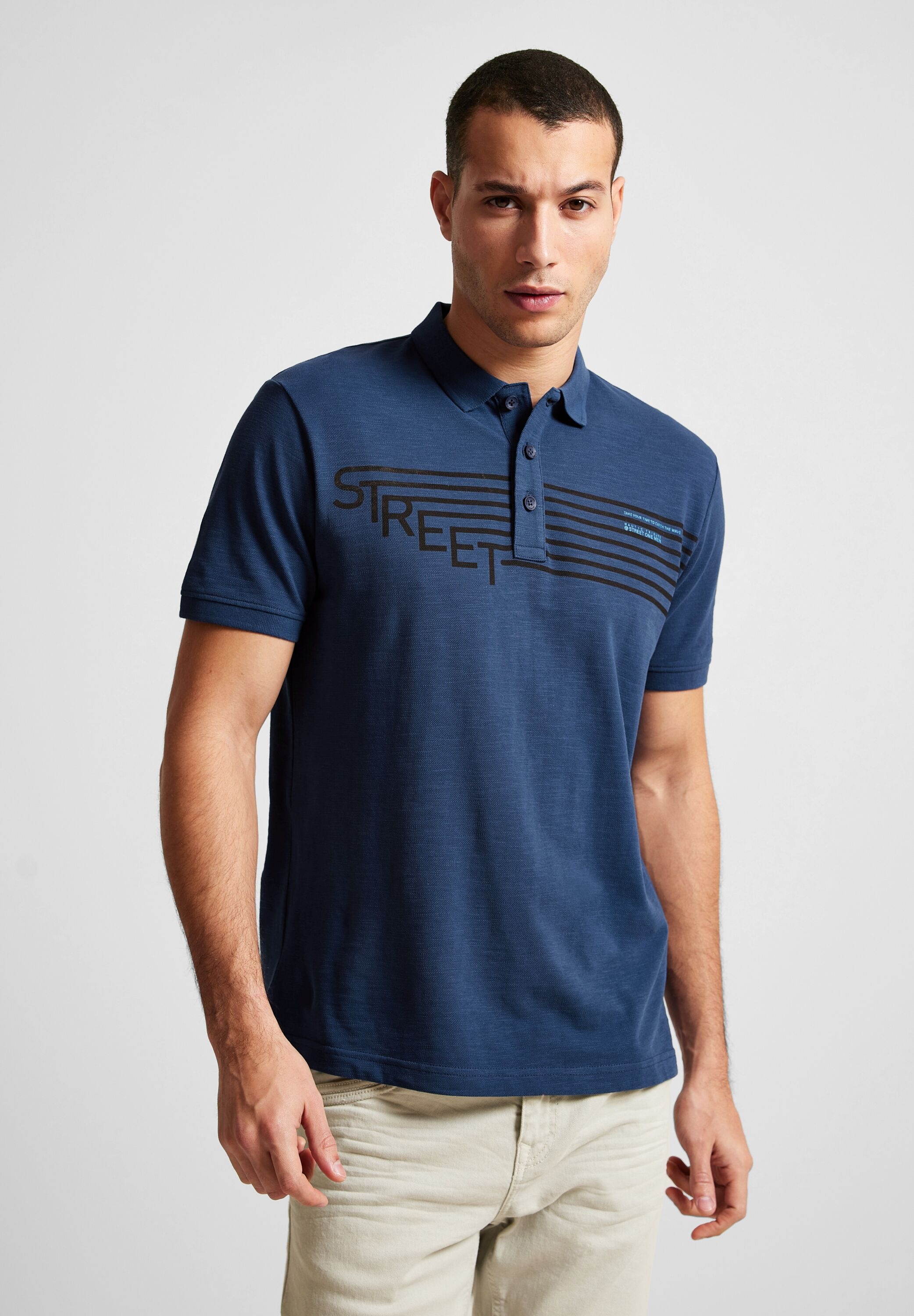 STREET ONE MEN Poloshirt aus reiner Baumwolle