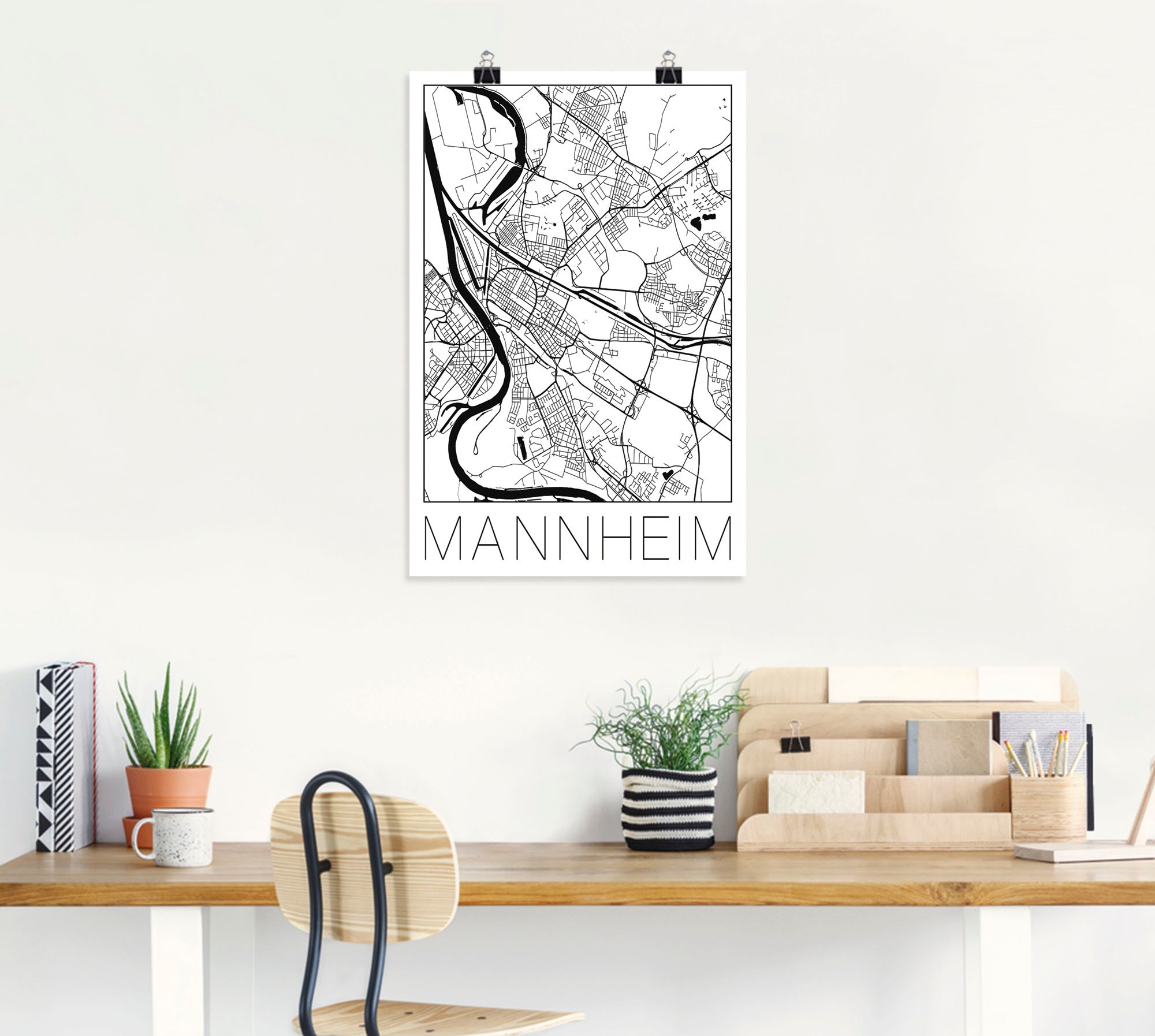 Artland Wandbild "Retro Karte Mannheim Deutschland", Deutschland, (1 St.), günstig online kaufen