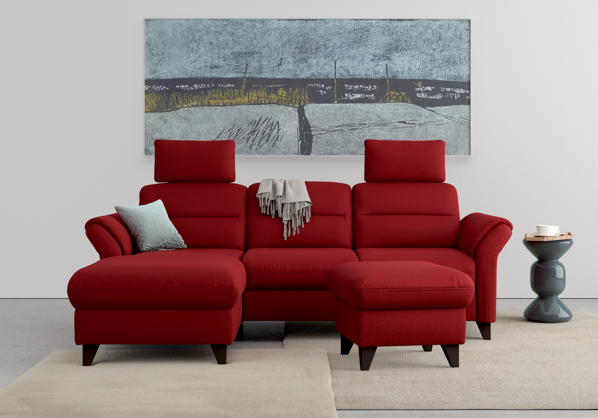 sit&more Ecksofa "Mellum L-Form" Federkern, optional Schlaffunktion, Bettkasten & Armteilfunktion