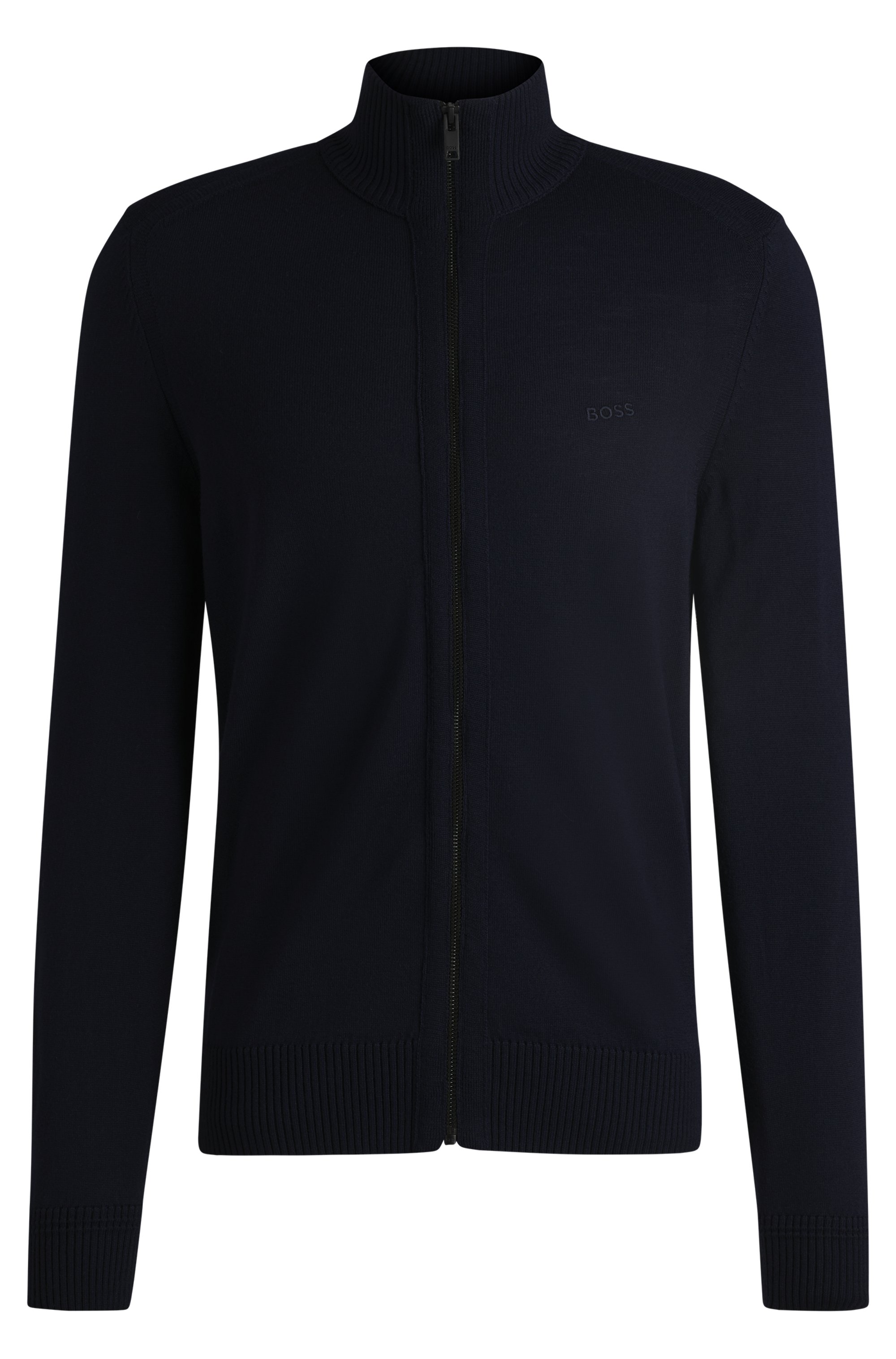 BOSS ORANGE Strickjacke »Avac_FZ«, mit Logostickerei auf der Brust
