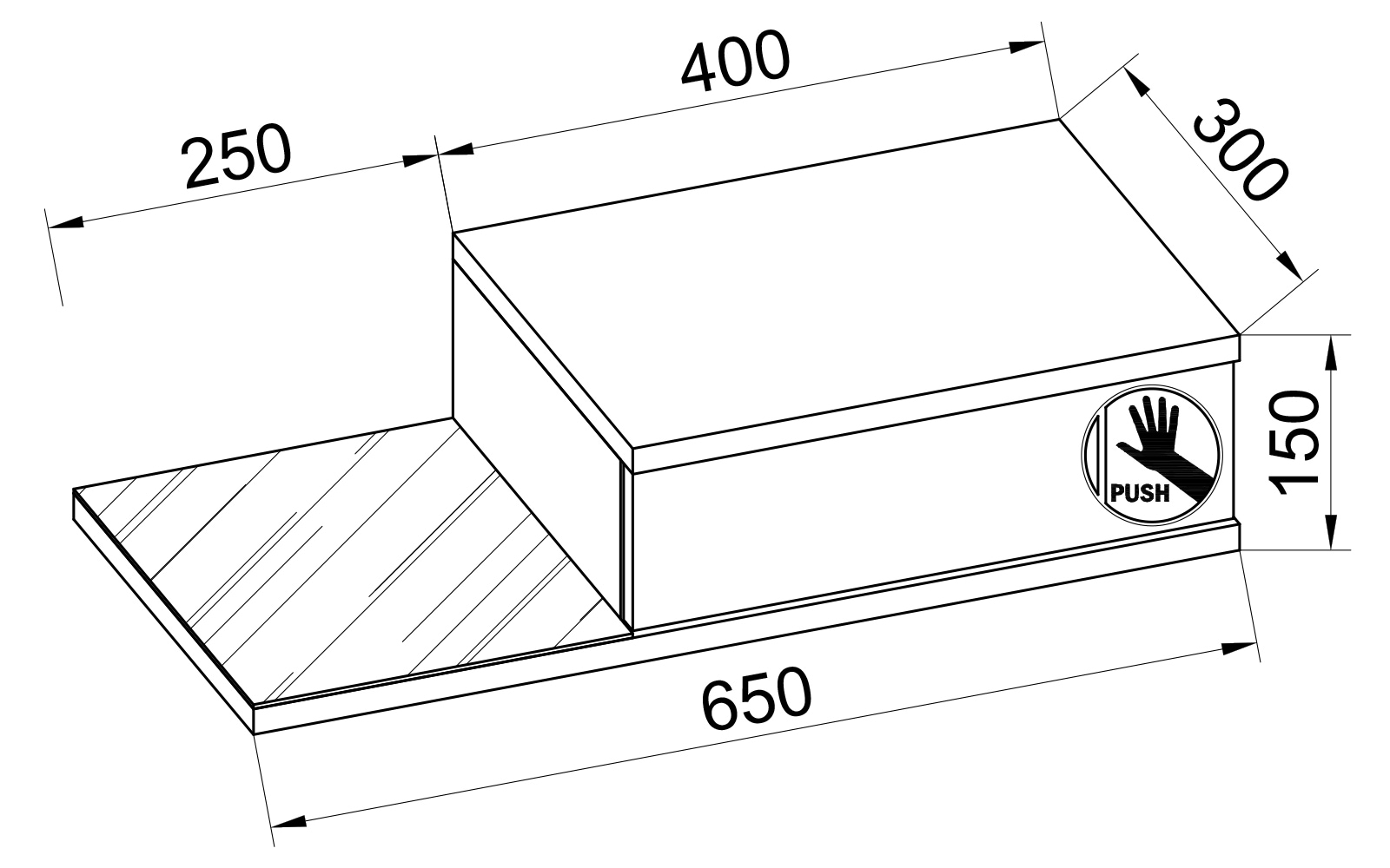 VCM Nachtkonsole »VCM Nachtschrank | Wandschublade | Wandboard | Nachttisch | Maße ca. H. 15 x B. 65 x T. 30 cm - Konsila L«, (VCM Konsila)