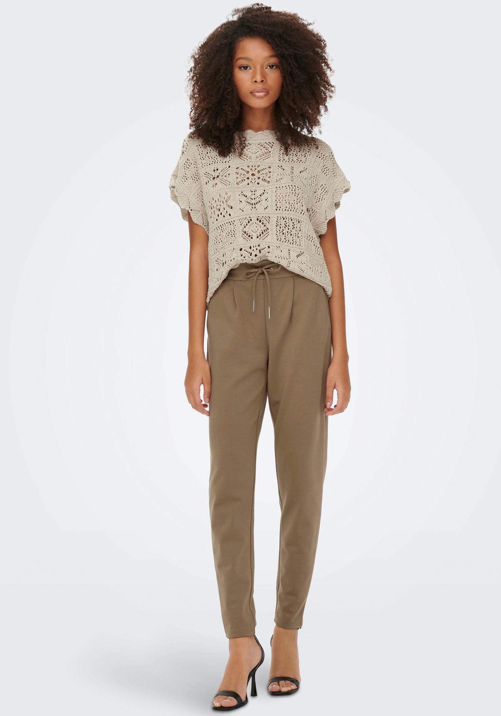 ONLY Jogger Pants »ONLPOPTRASH LIFE EASY COL PANT PNT NOOS«, bequeme Form mit elastischem Bund und Kordelzug